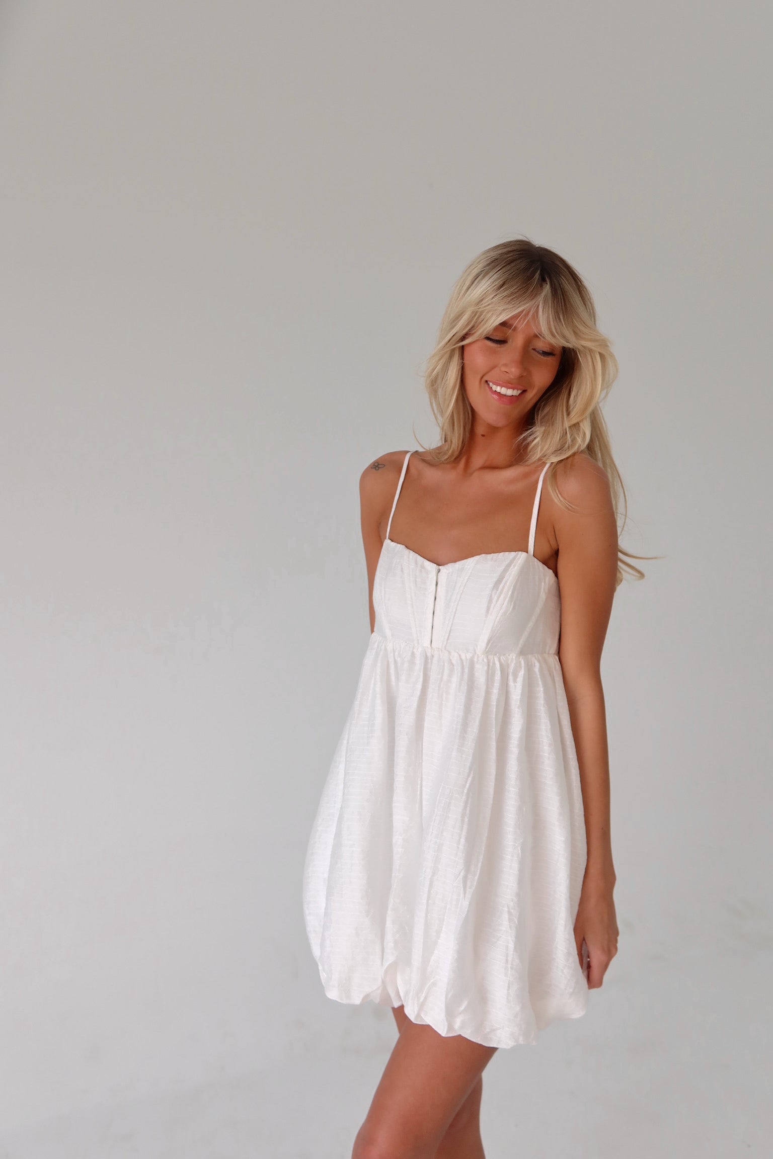 Gingham Bubble Hem Mini Dress