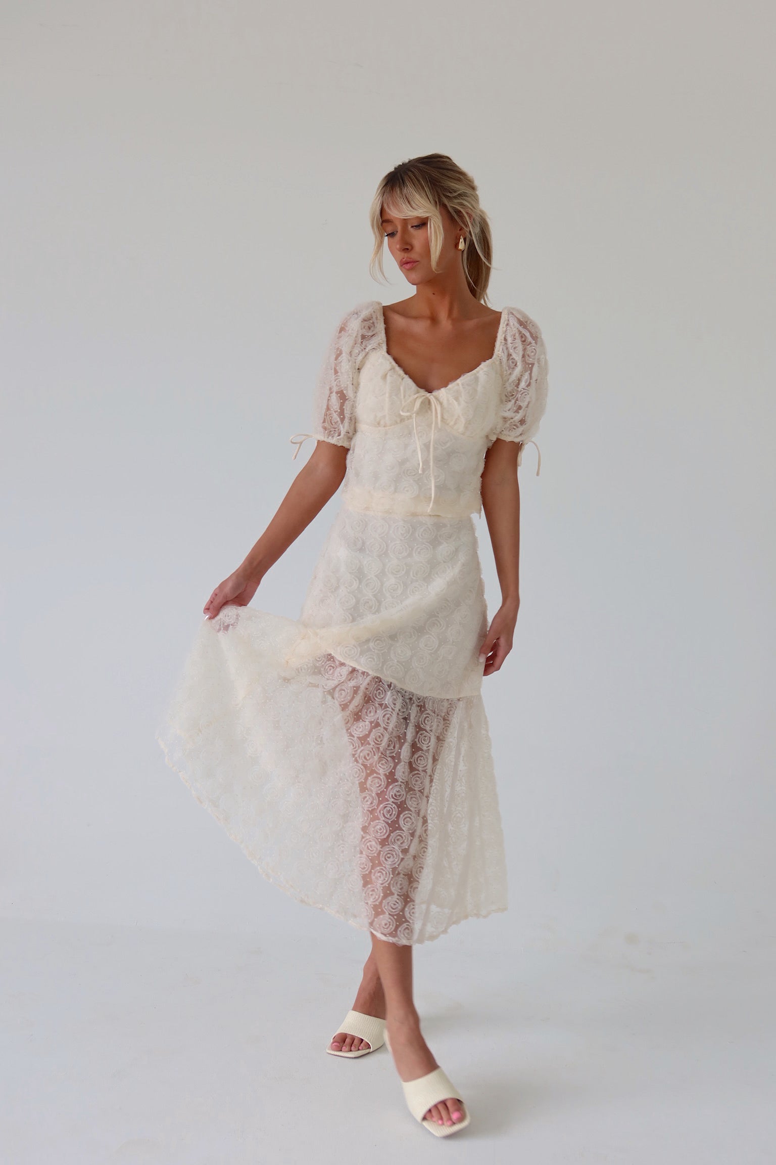 Stella Rose Applique Midi Skirt