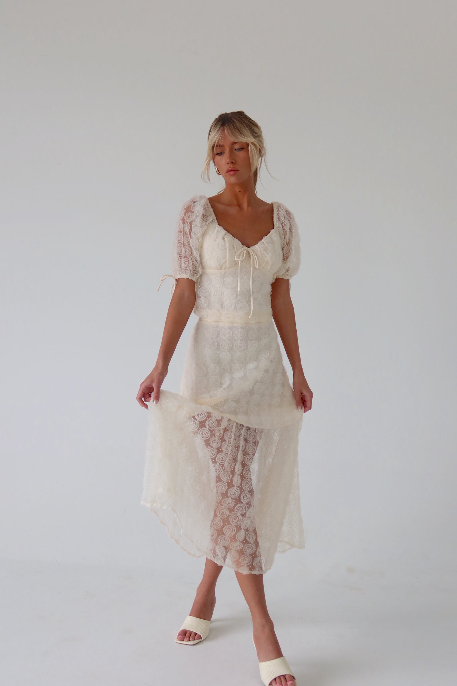 Stella Rose Applique Puff Sleeve Top