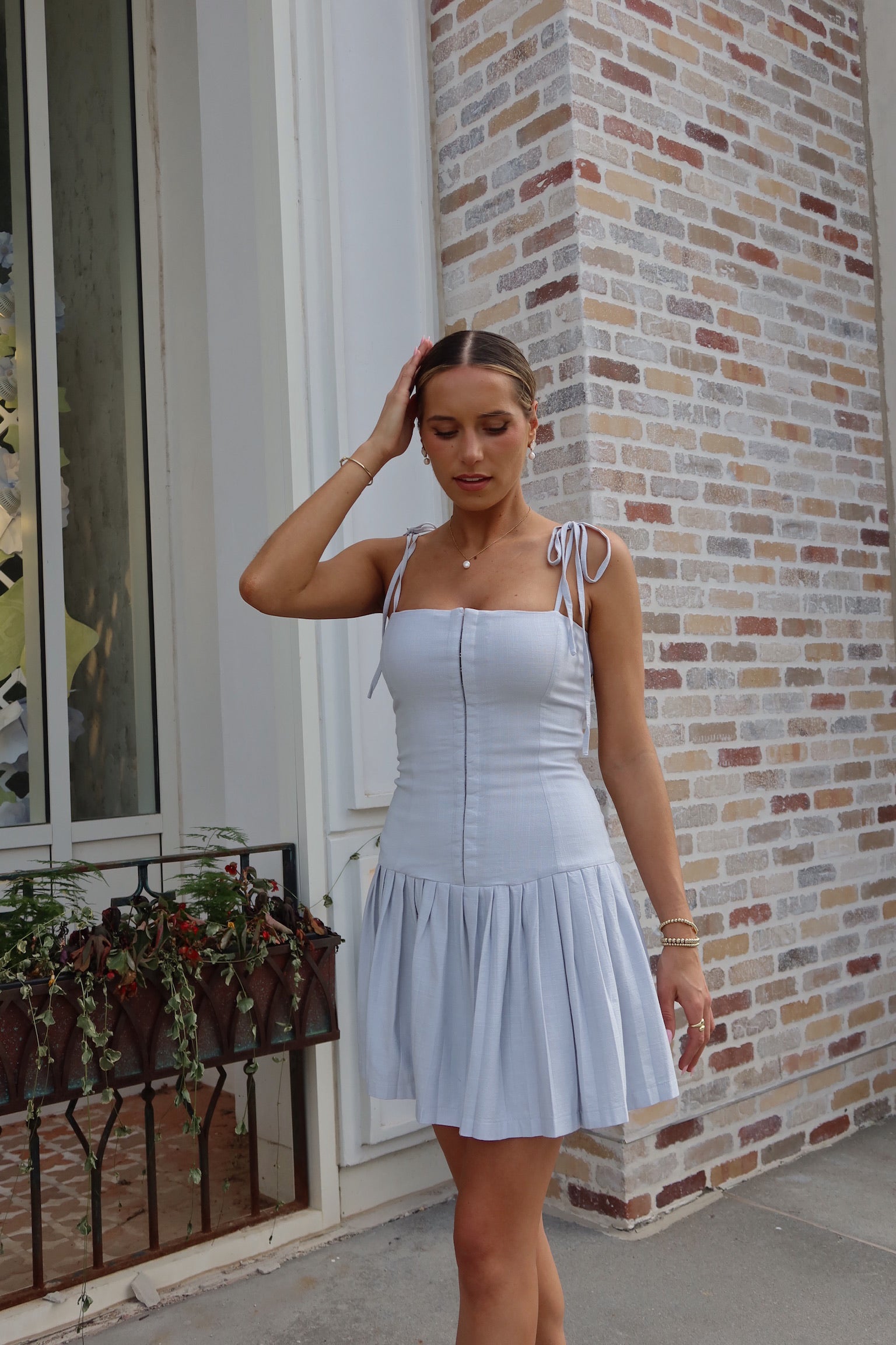 SALE :Quinn Pleated Mini Dress