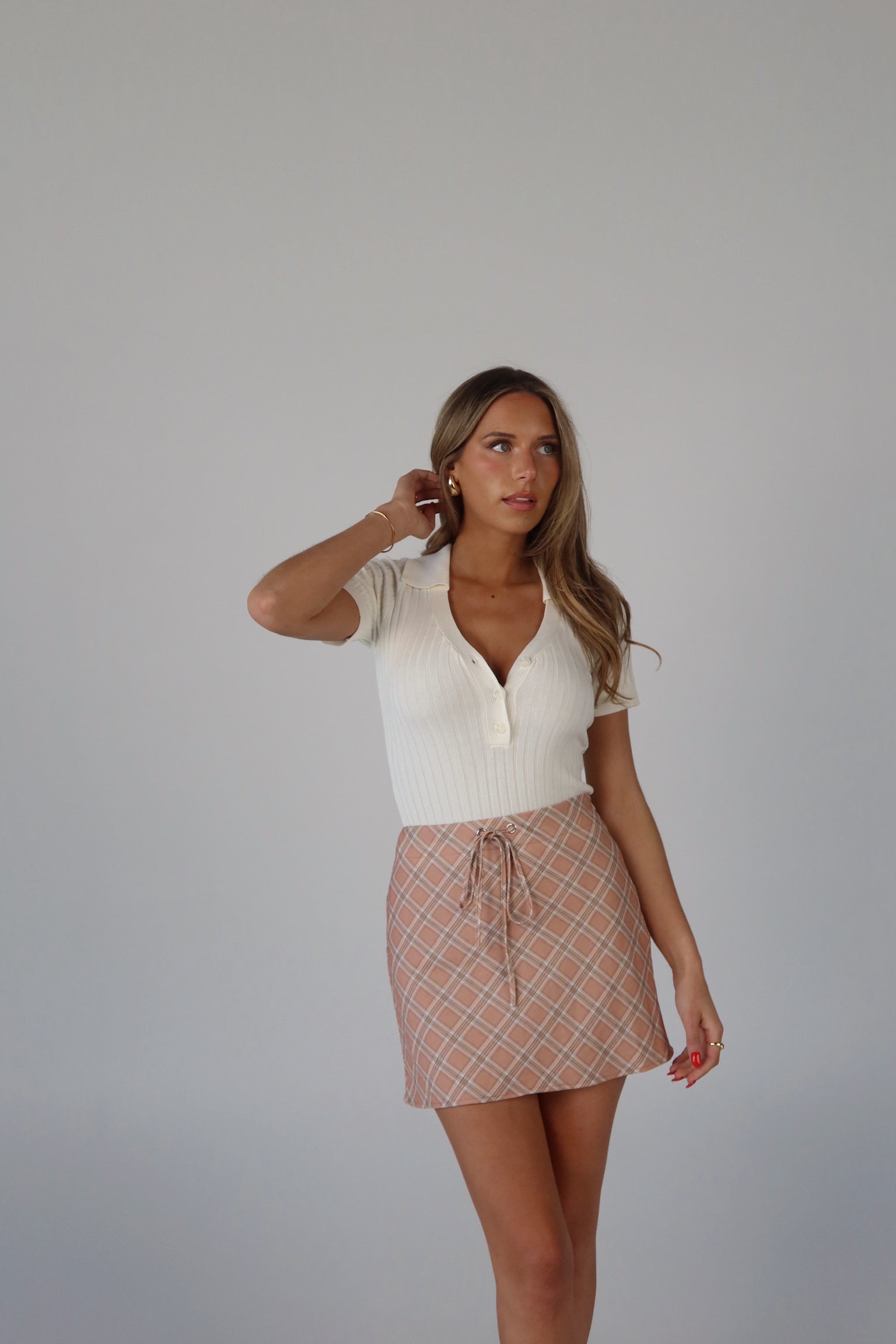 Ray Plaid Mini Skirt