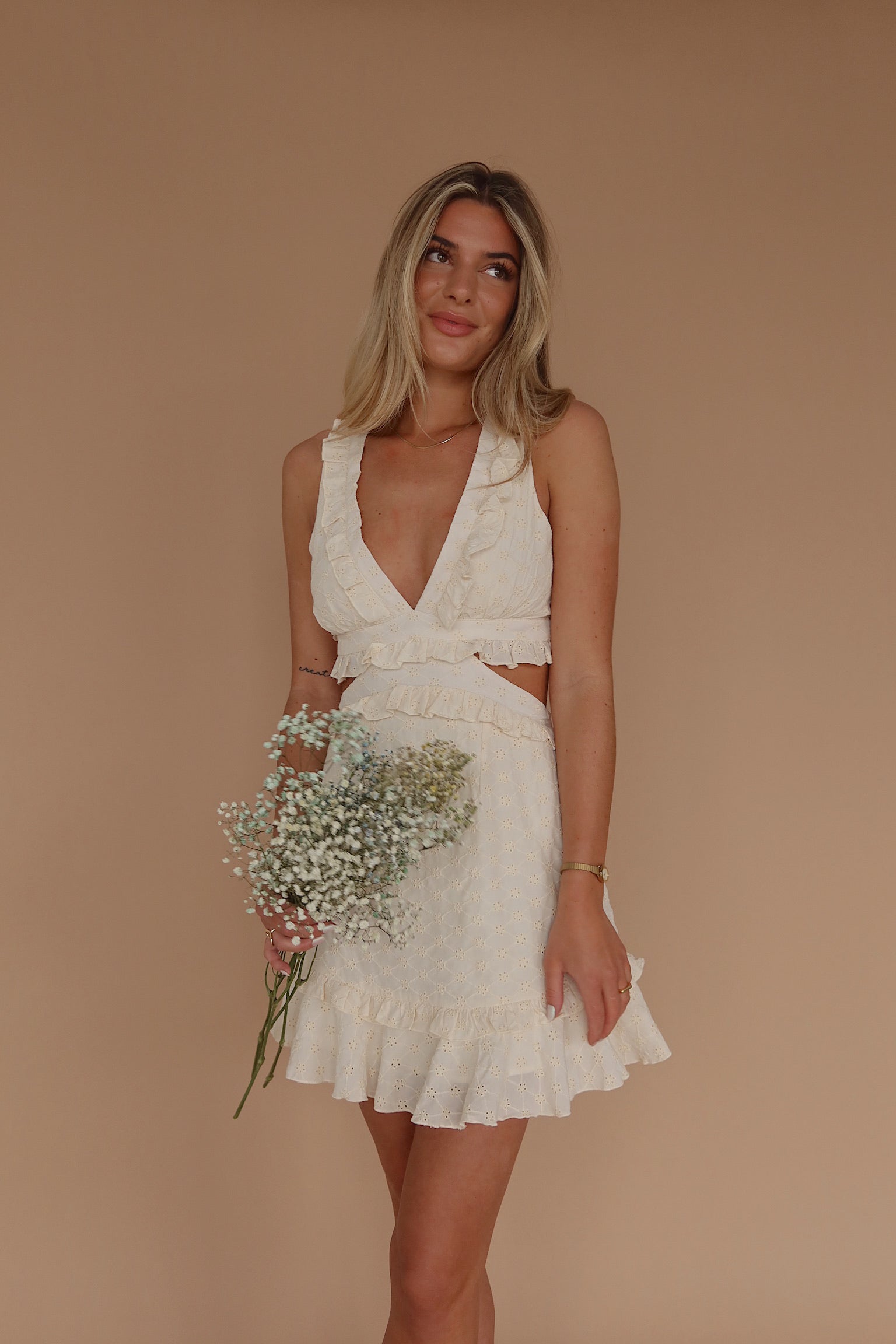 Savannah Eyelet Mini Dress