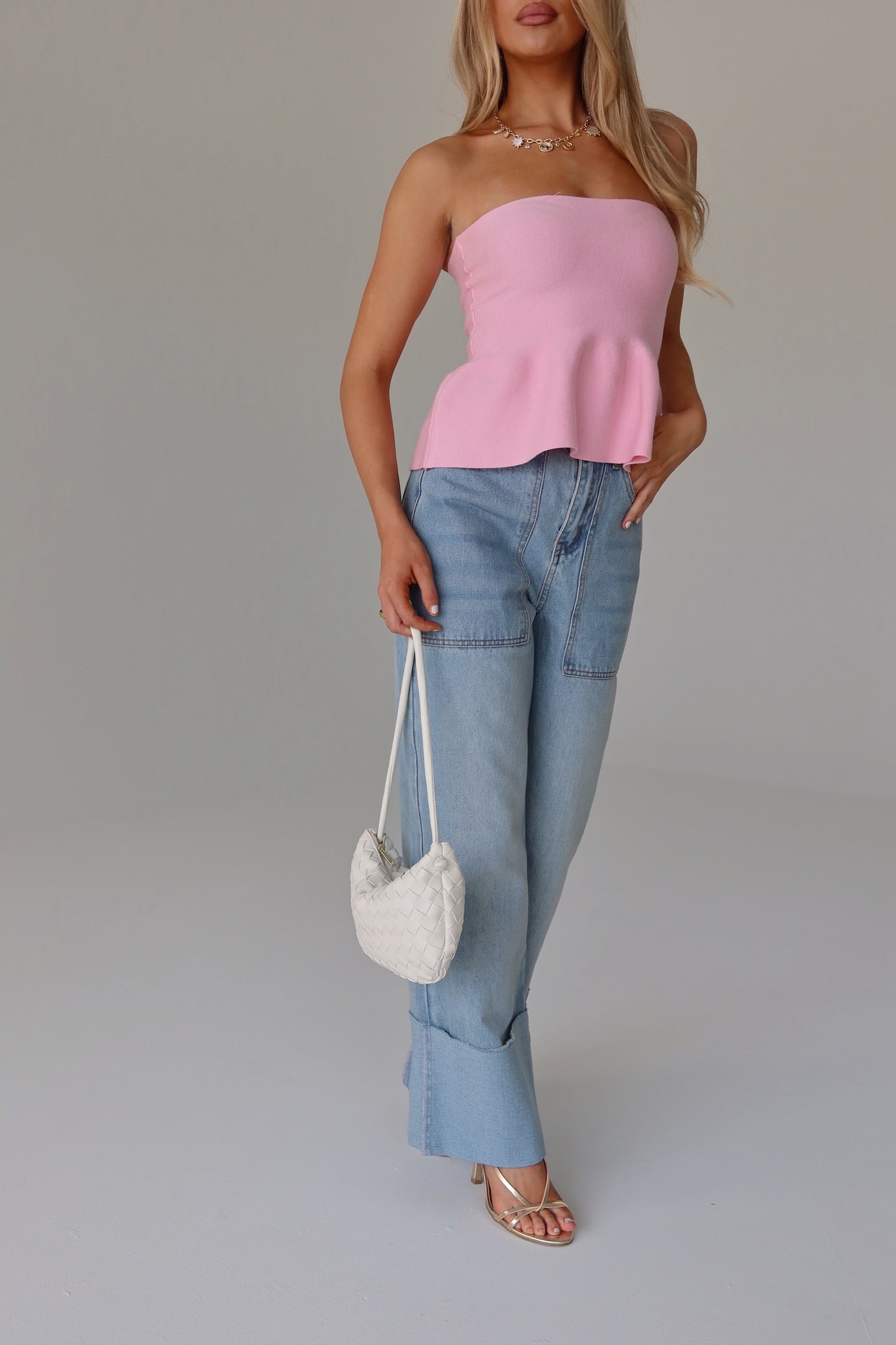 Delilah Pink Peplum Top