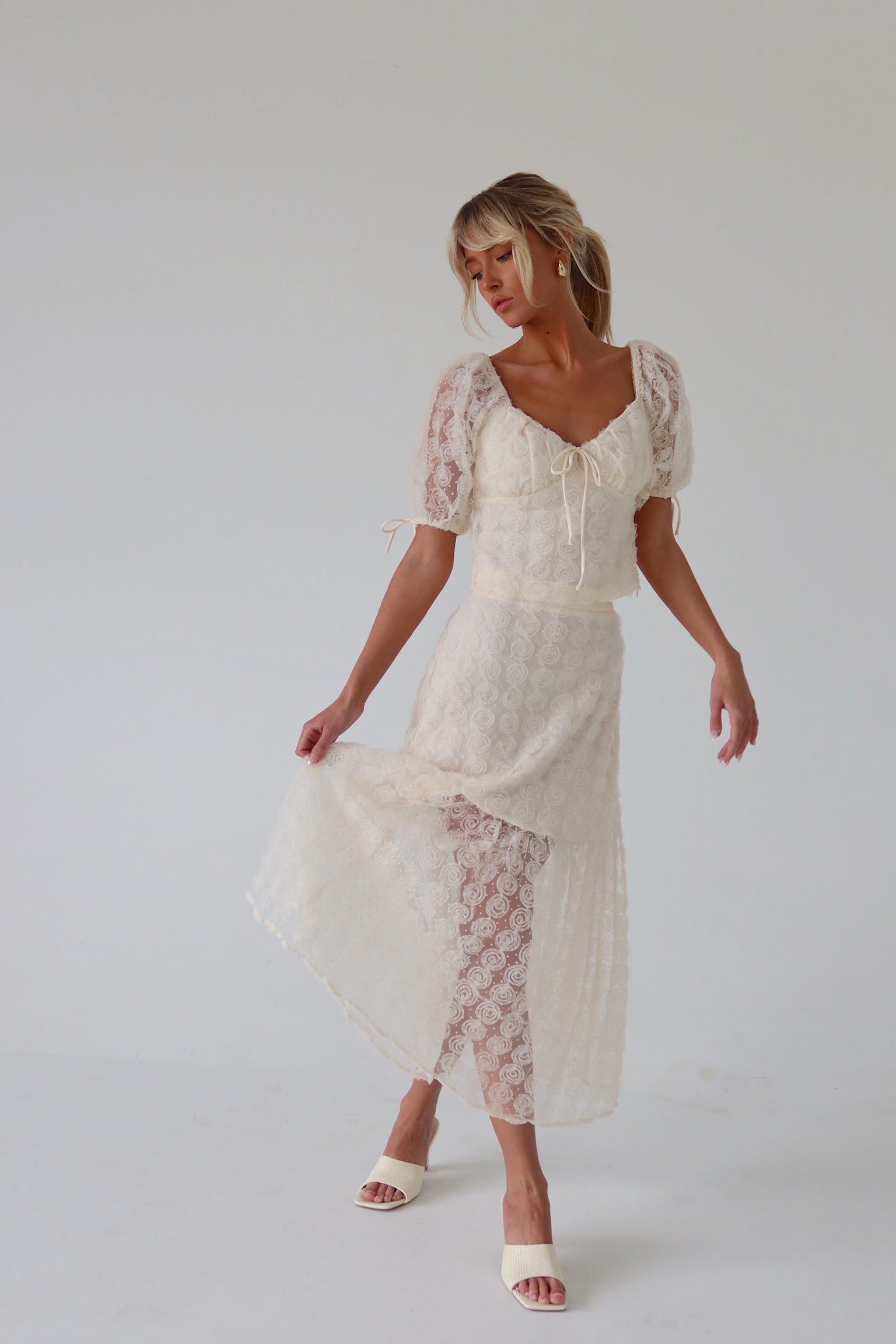 Stella Rose Applique Midi Skirt