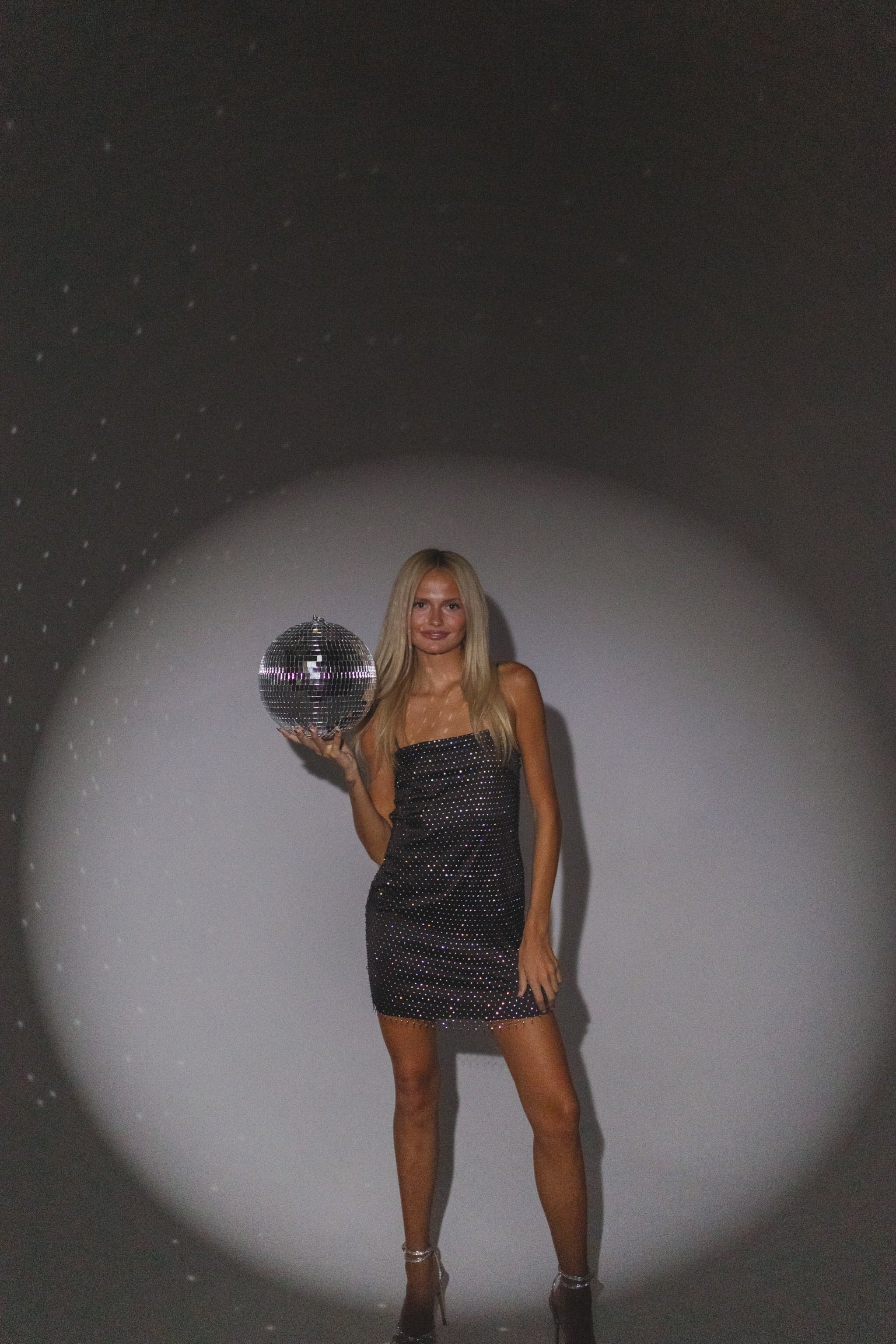 RESTOCKED :Charming Sparkle Black Mini Dress