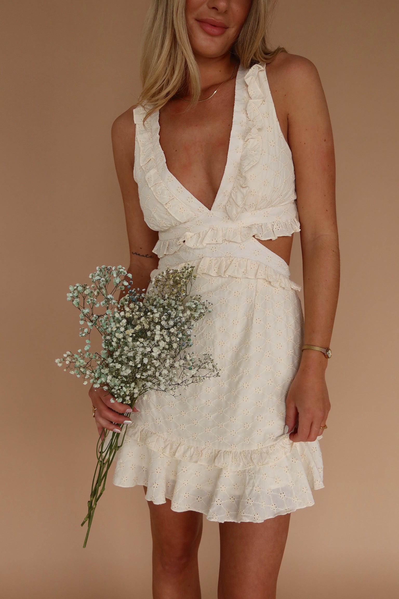 Savannah Eyelet Mini Dress