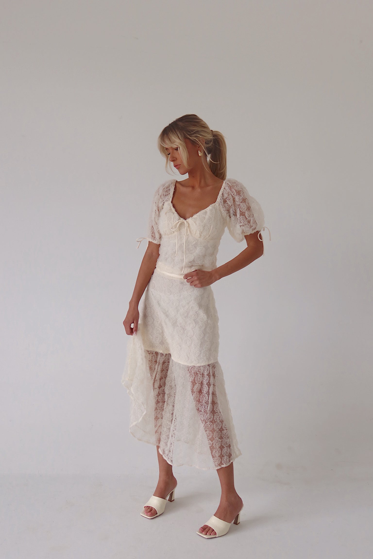 Stella Rose Applique Midi Skirt