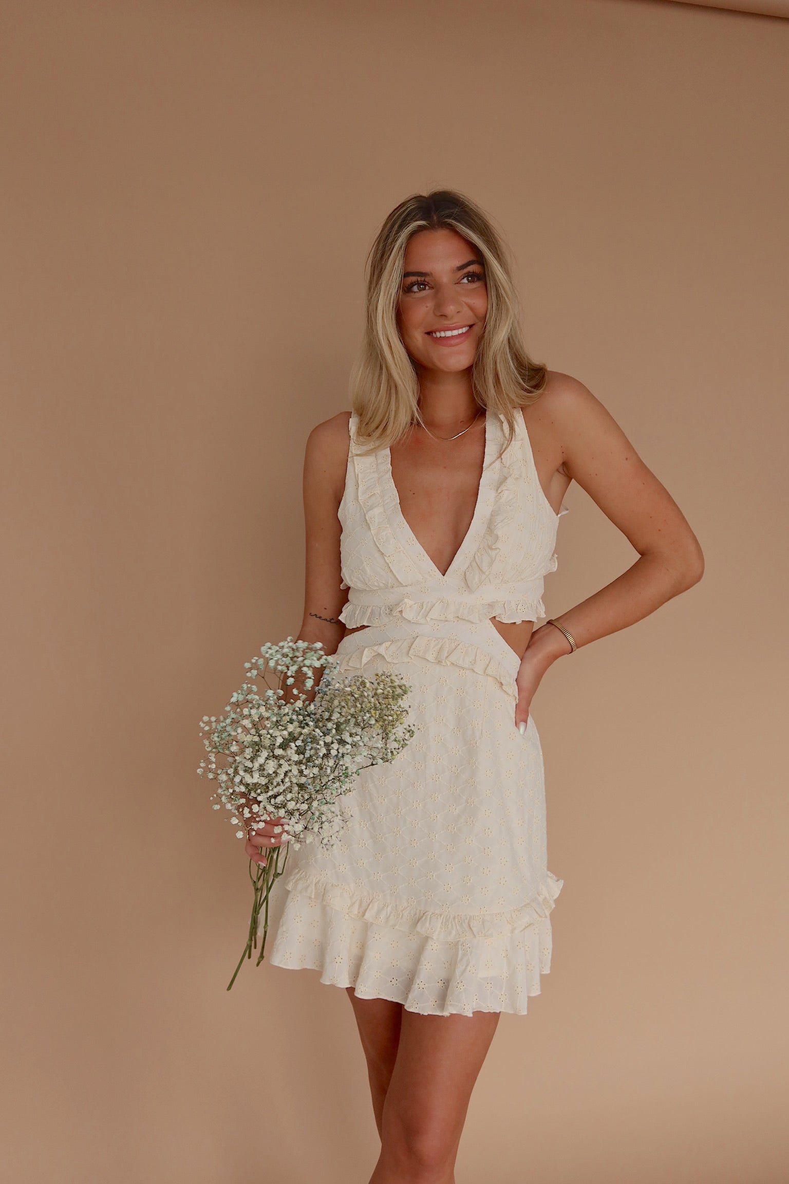 Savannah Eyelet Mini Dress