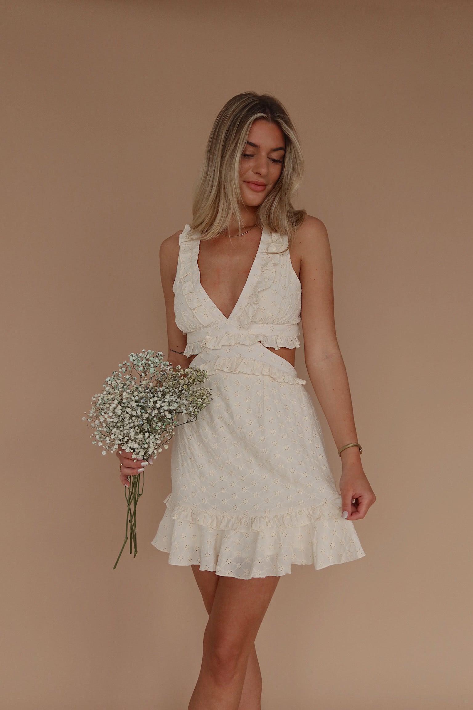 Savannah Eyelet Mini Dress