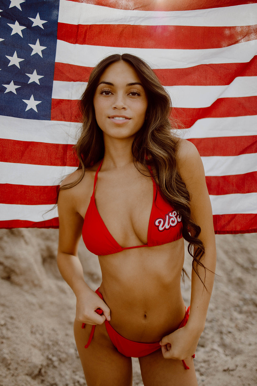 Red USA Bikini