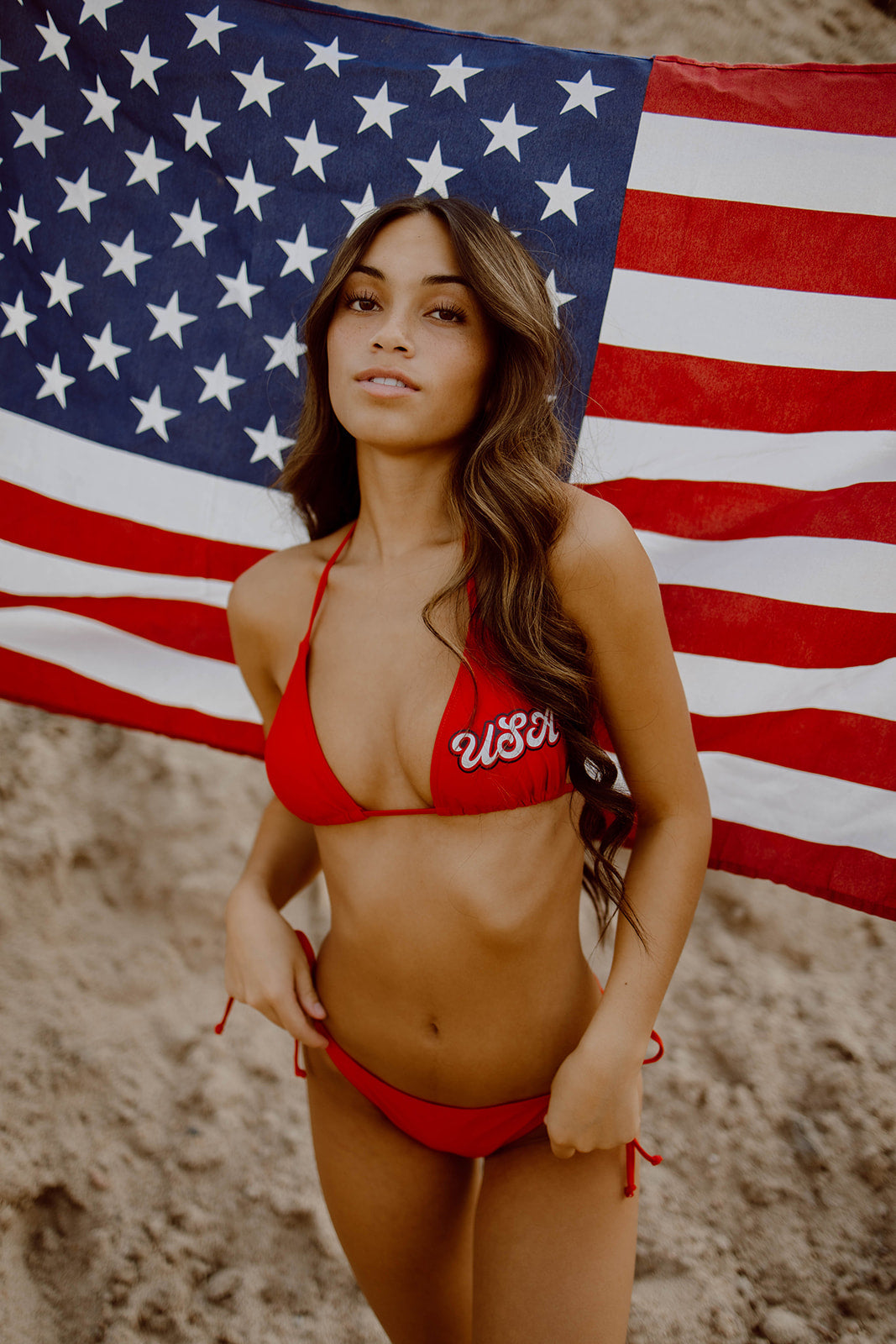 Red USA Bikini