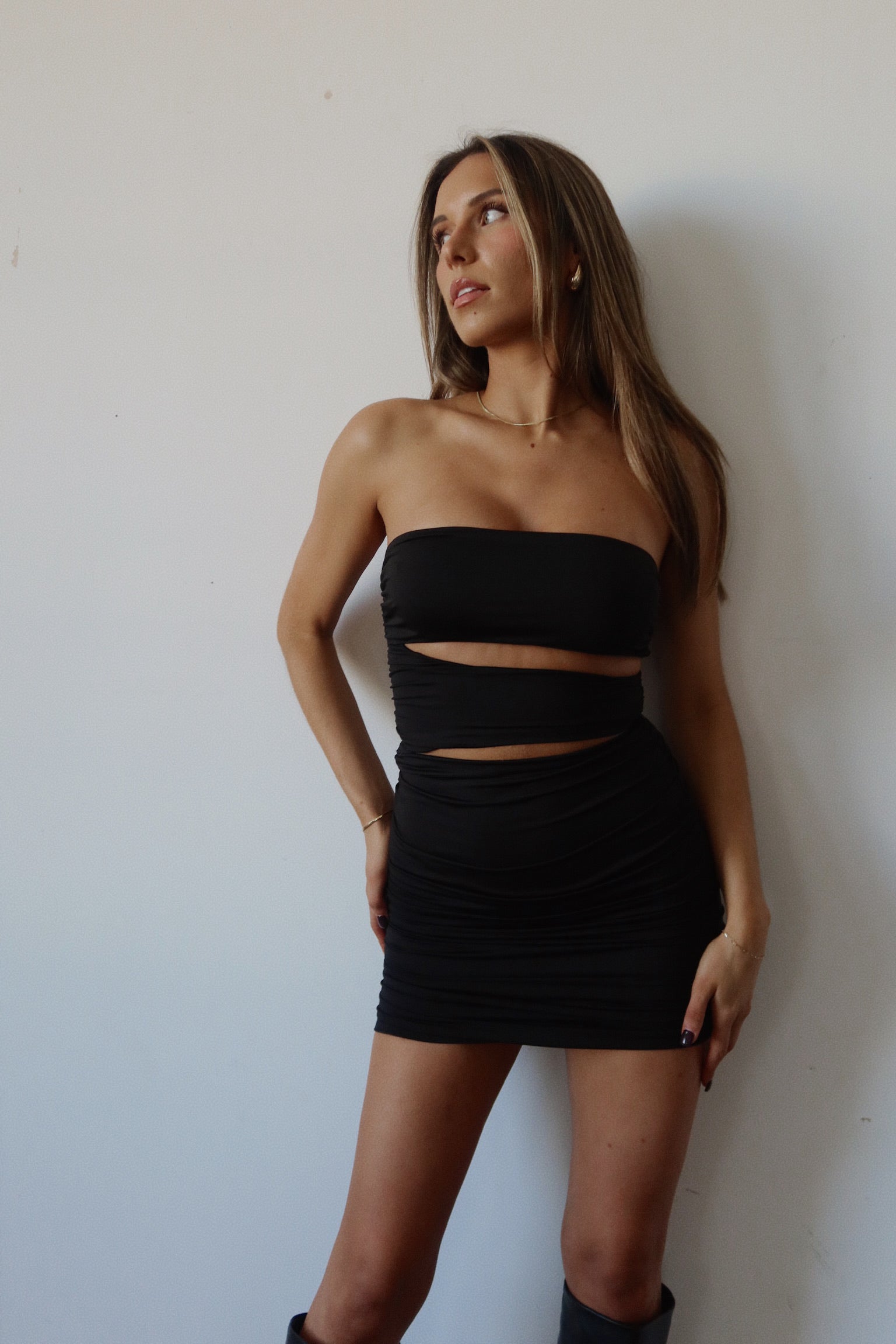 Tia Cut Out Strapless Dress