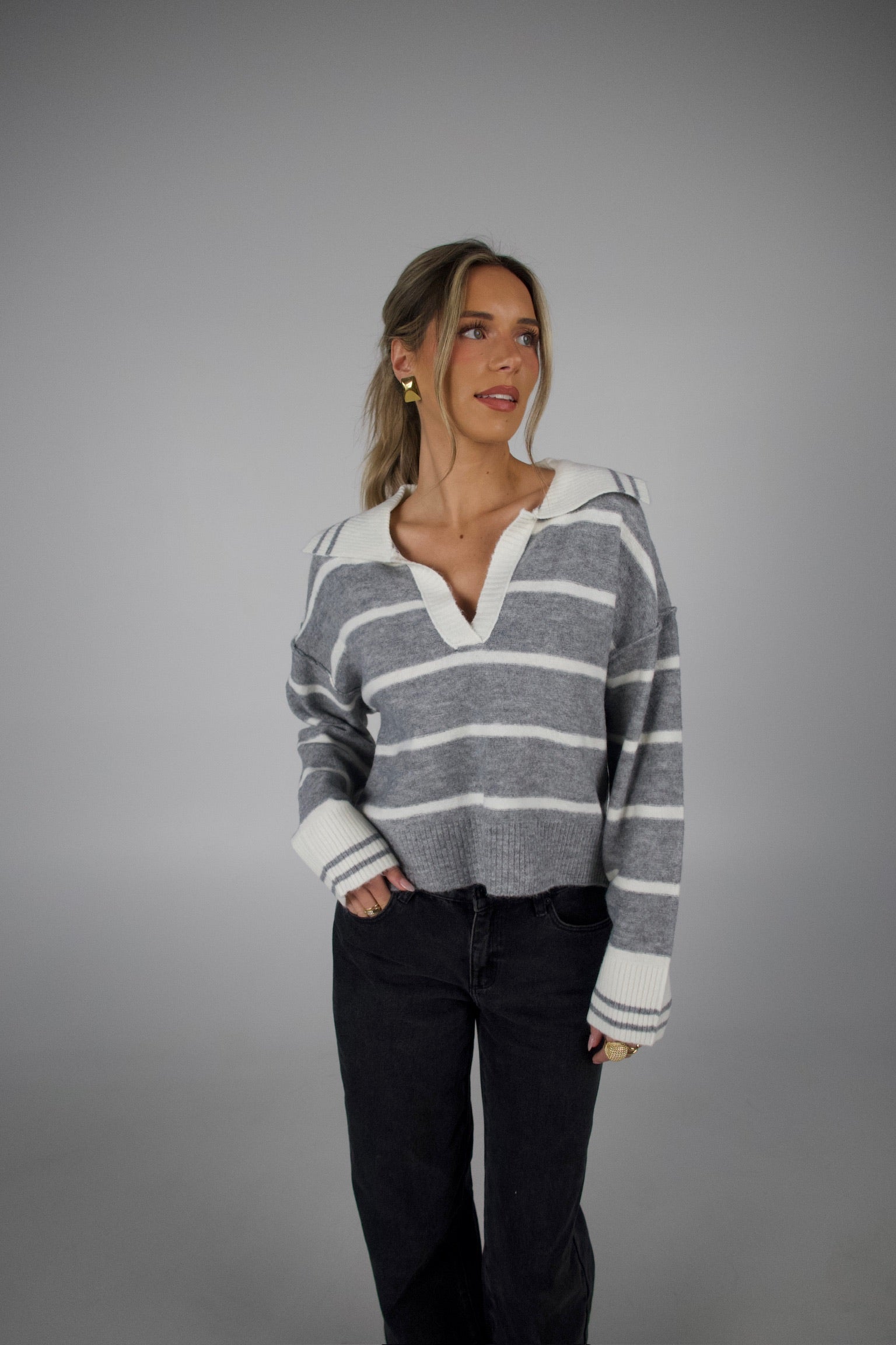 Haven Striped V-Neck Sweater