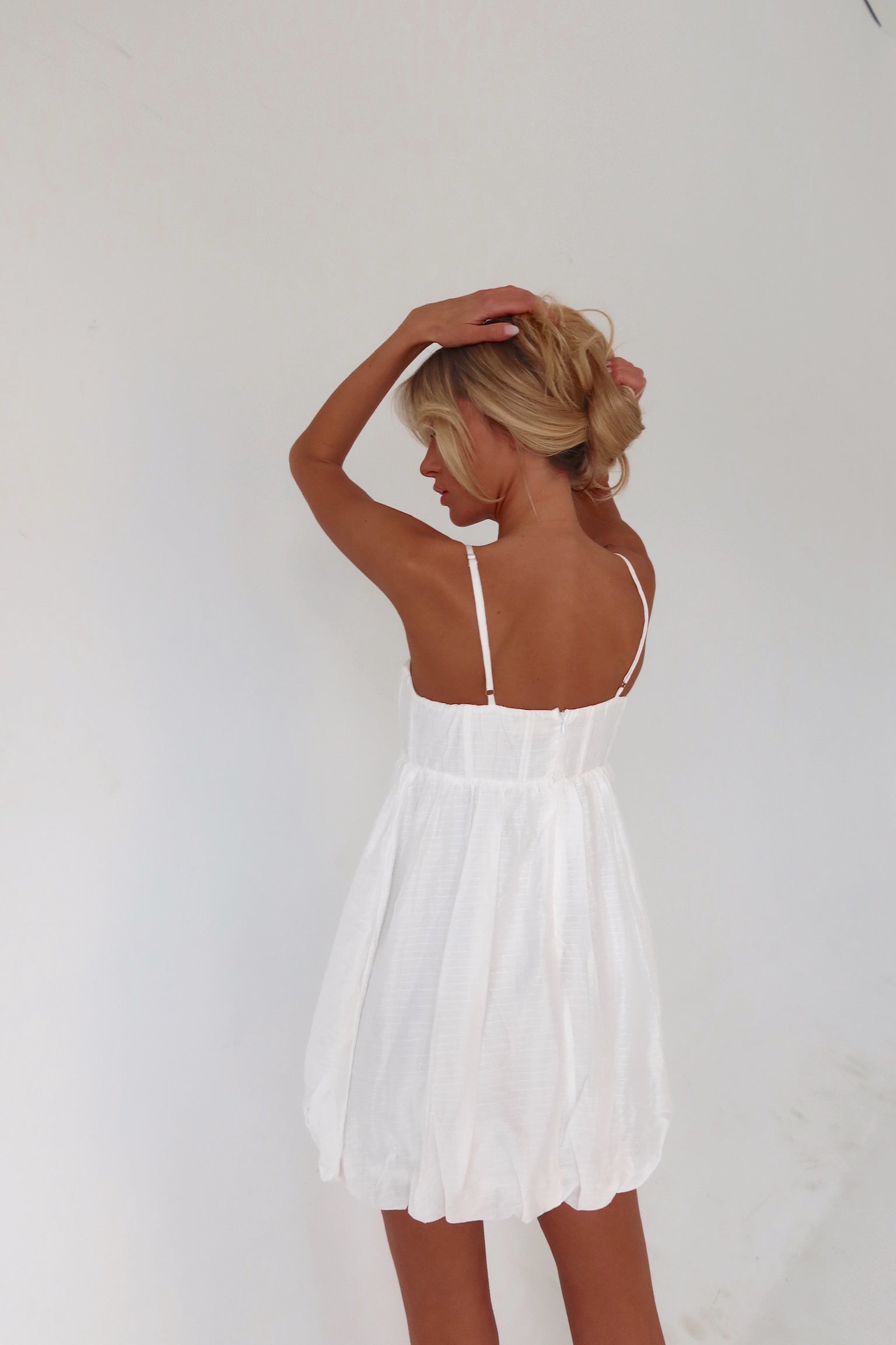 Gingham Bubble Hem Mini Dress