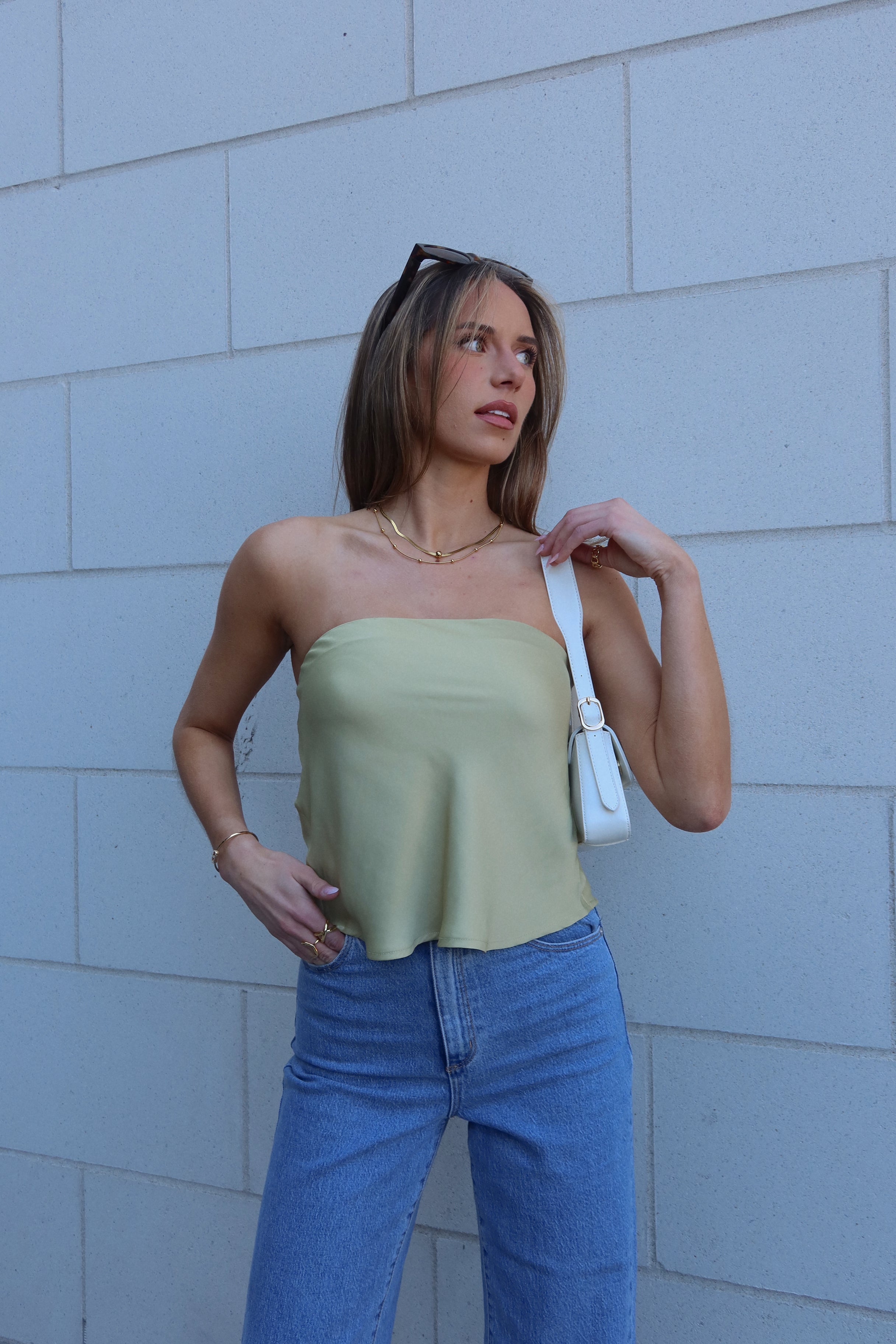 Sadie Satin Tube Top