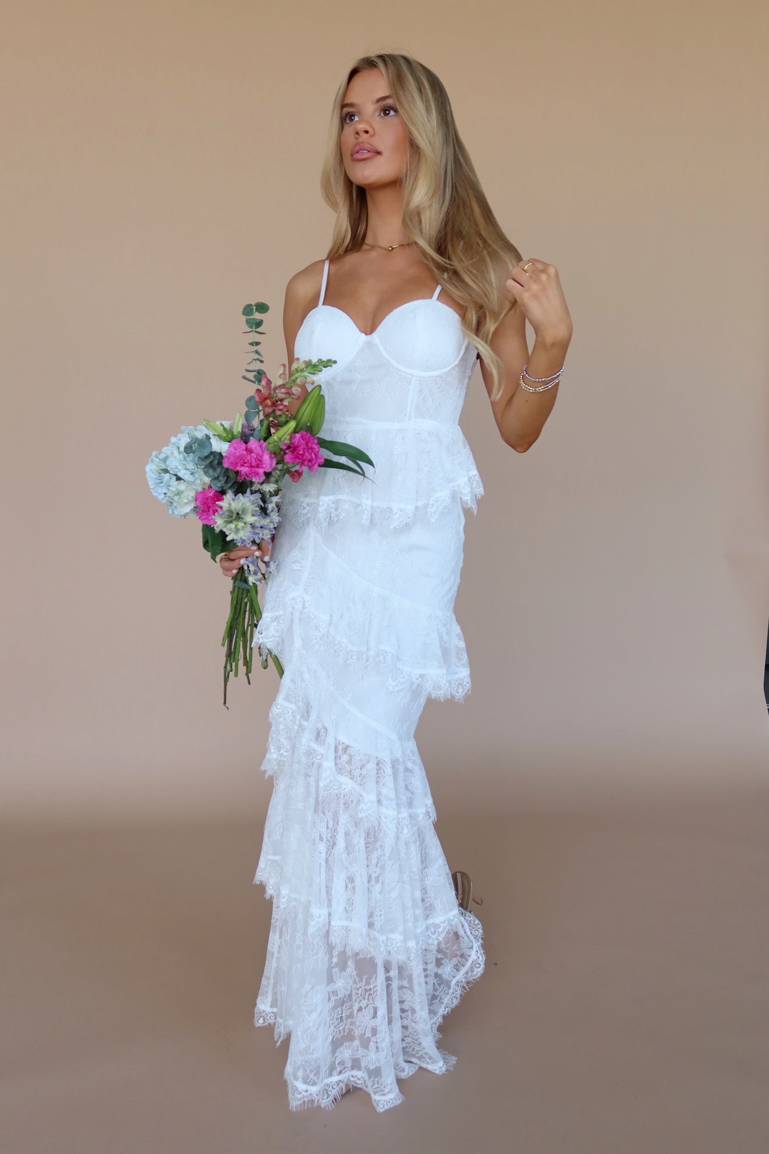 Mabel Lace Bustier Maxi Dress