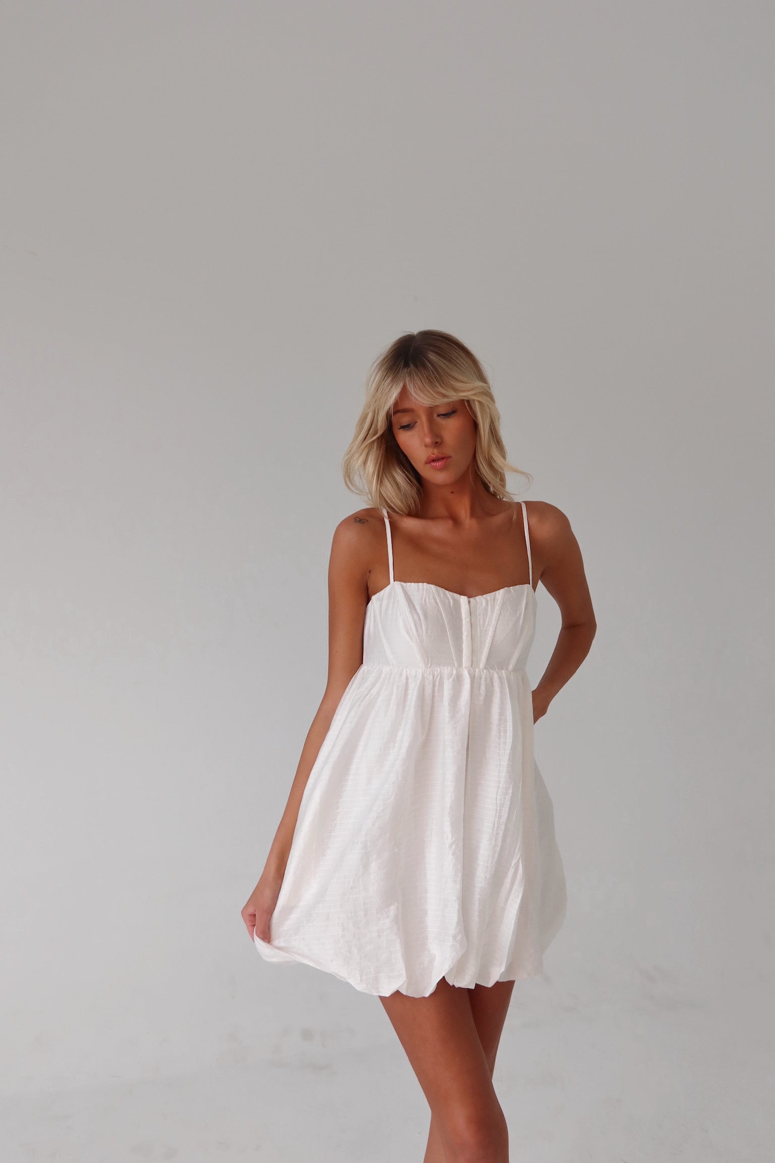 Gingham Bubble Hem Mini Dress