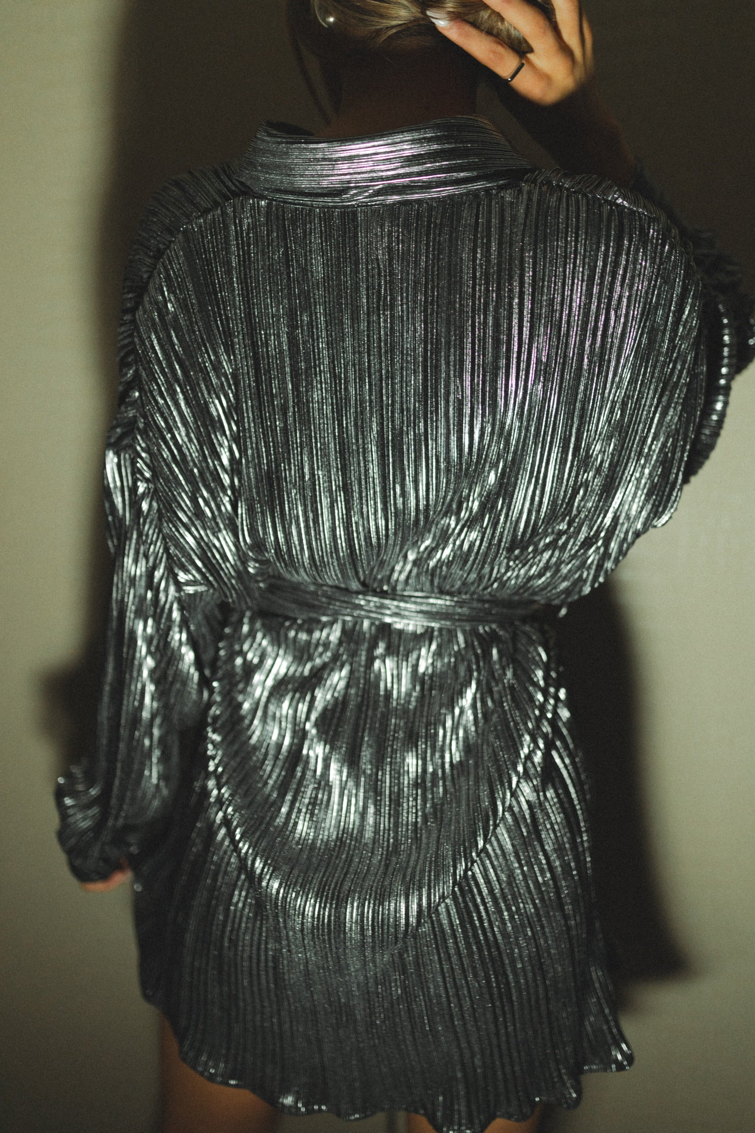 Torrie Pleated Shirt Dress In Black