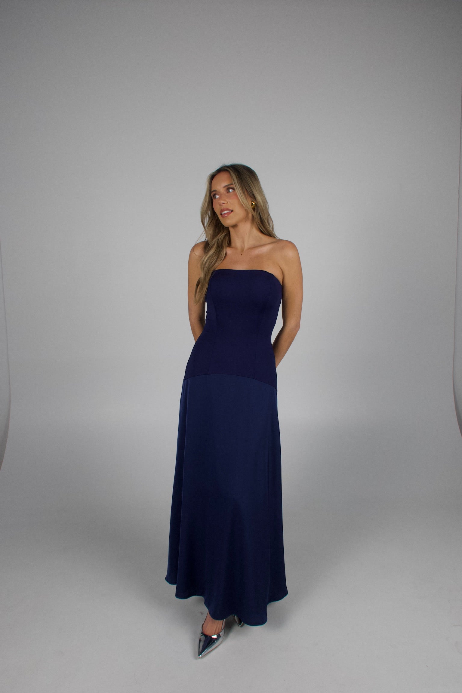 Midnight Satin Maxi Dress