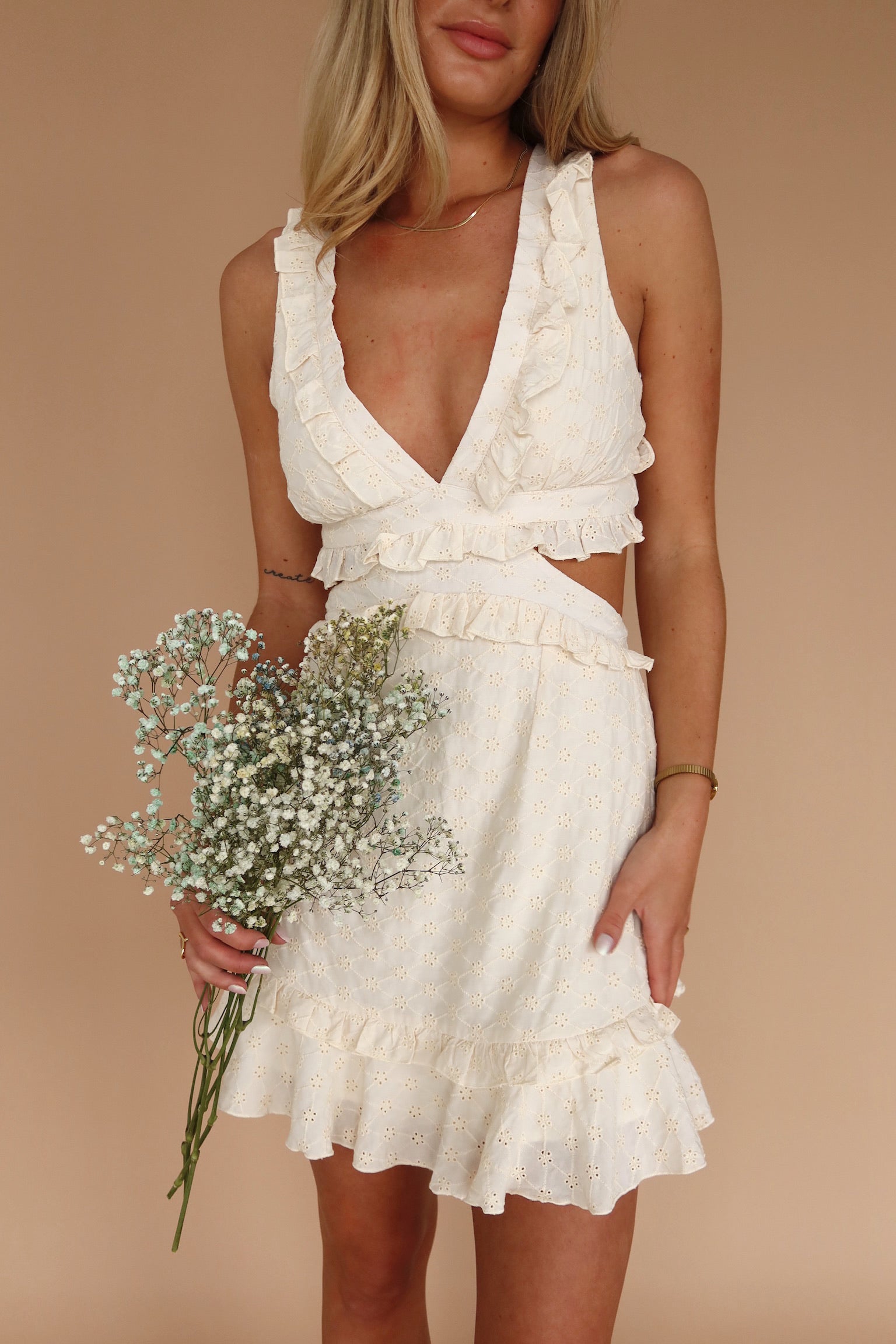 Savannah Eyelet Mini Dress