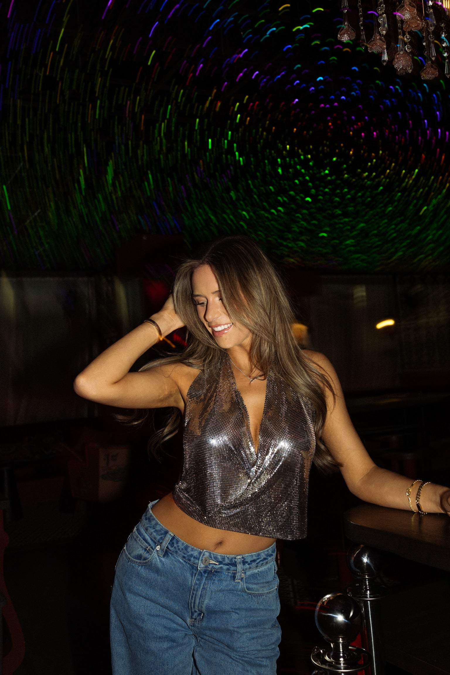 Haydin Metallic Halter Top