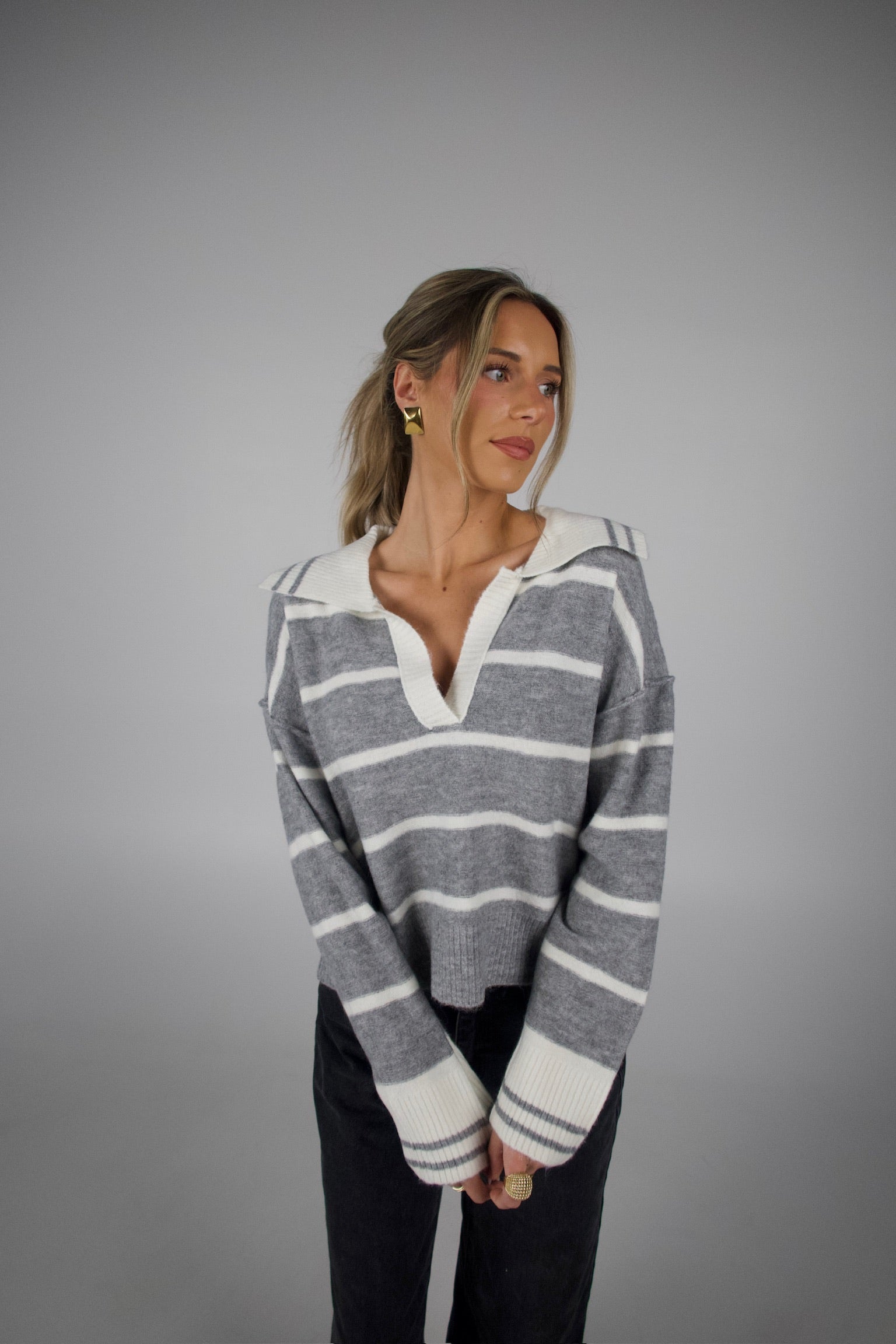 Haven Striped V-Neck Sweater