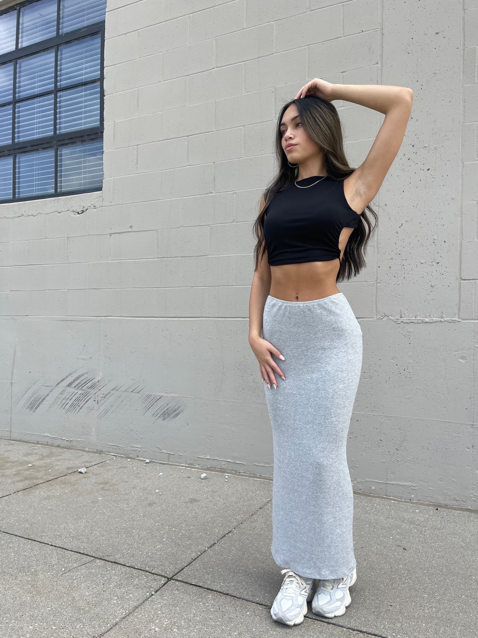 SALE : Cora Ribbed Midi Skirt