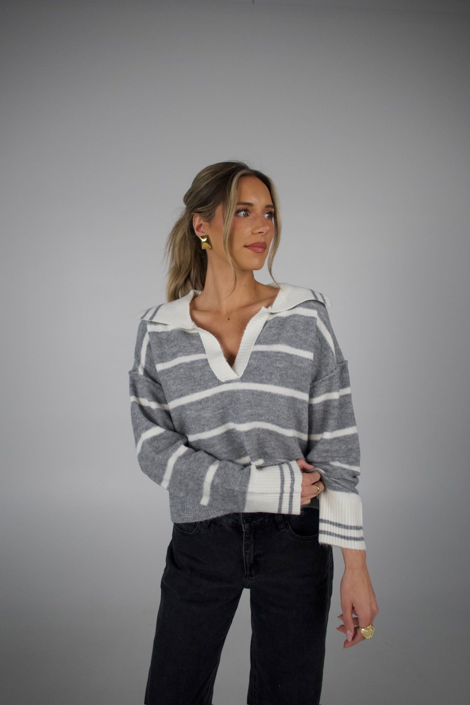 Haven Striped V-Neck Sweater