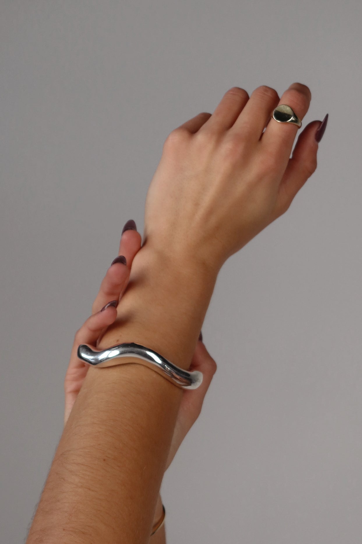 Irregular Metal Cuff Bracelet In Silver