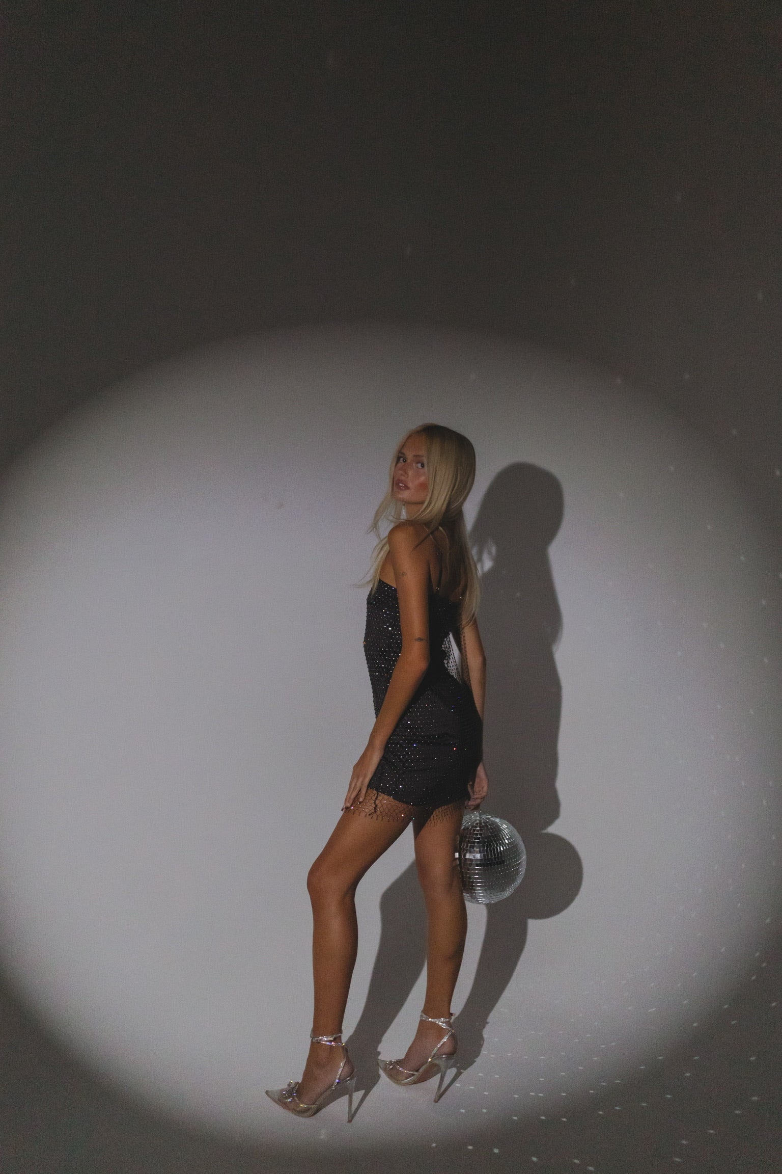 RESTOCKED :Charming Sparkle Black Mini Dress