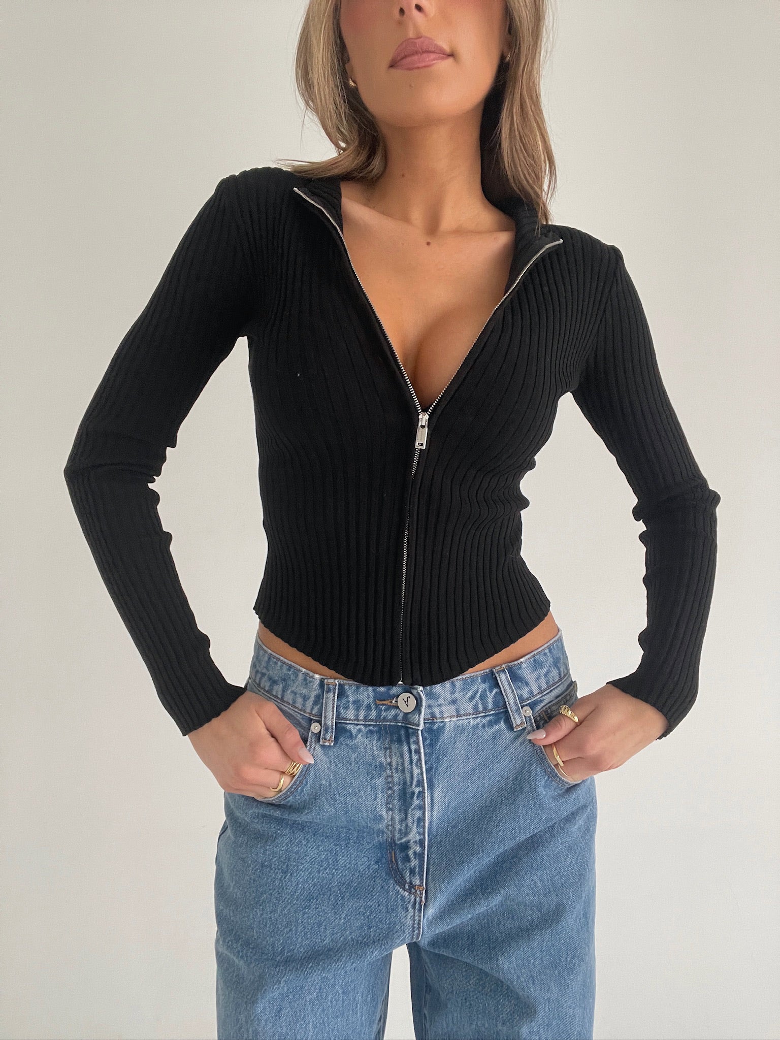 Alisha Ribbed Zip Up