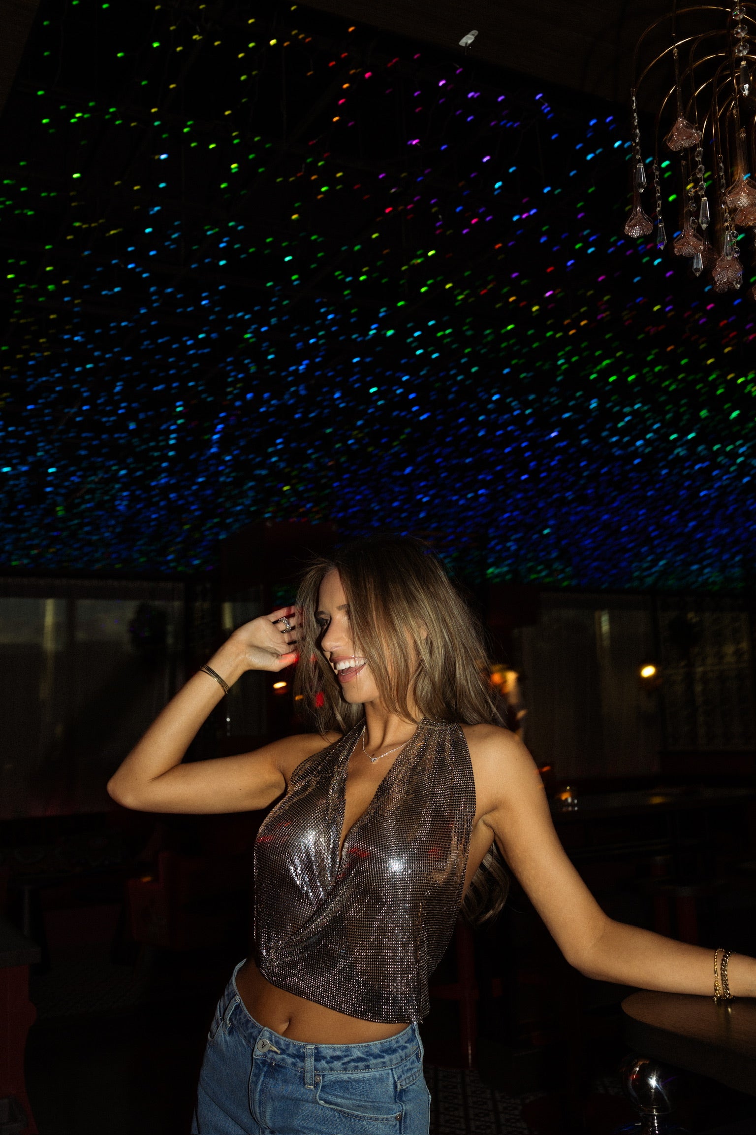 Haydin Metallic Halter Top