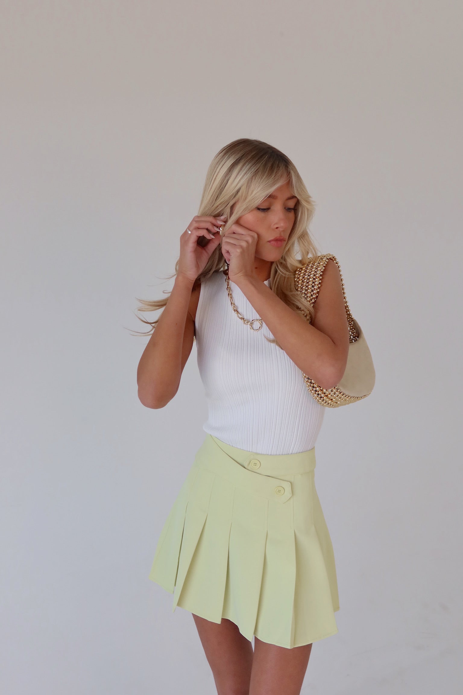 Klaire Ribbed Top In White