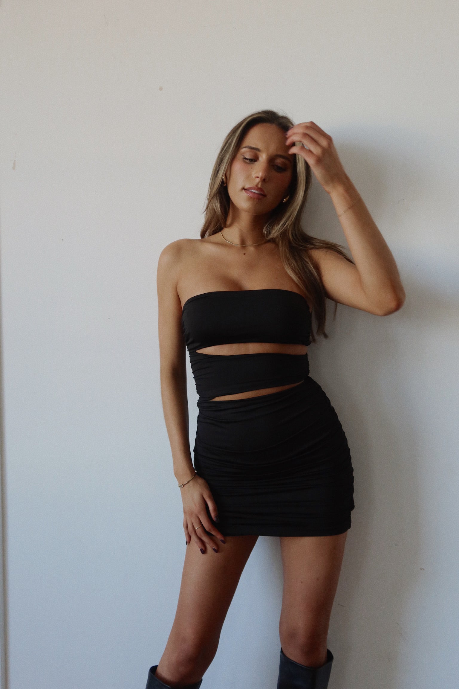 Tia Cut Out Strapless Dress