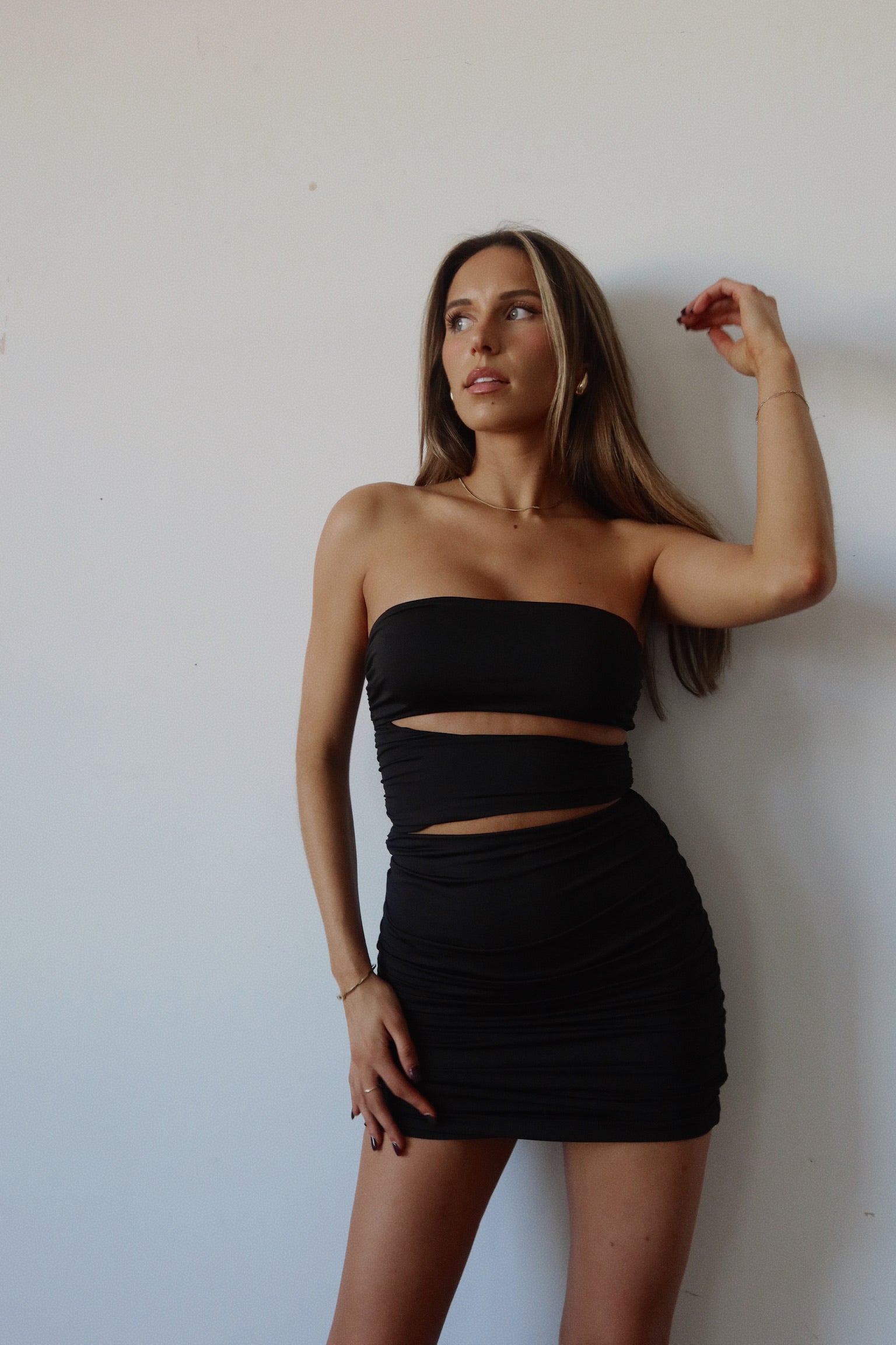 Tia Cut Out Strapless Dress