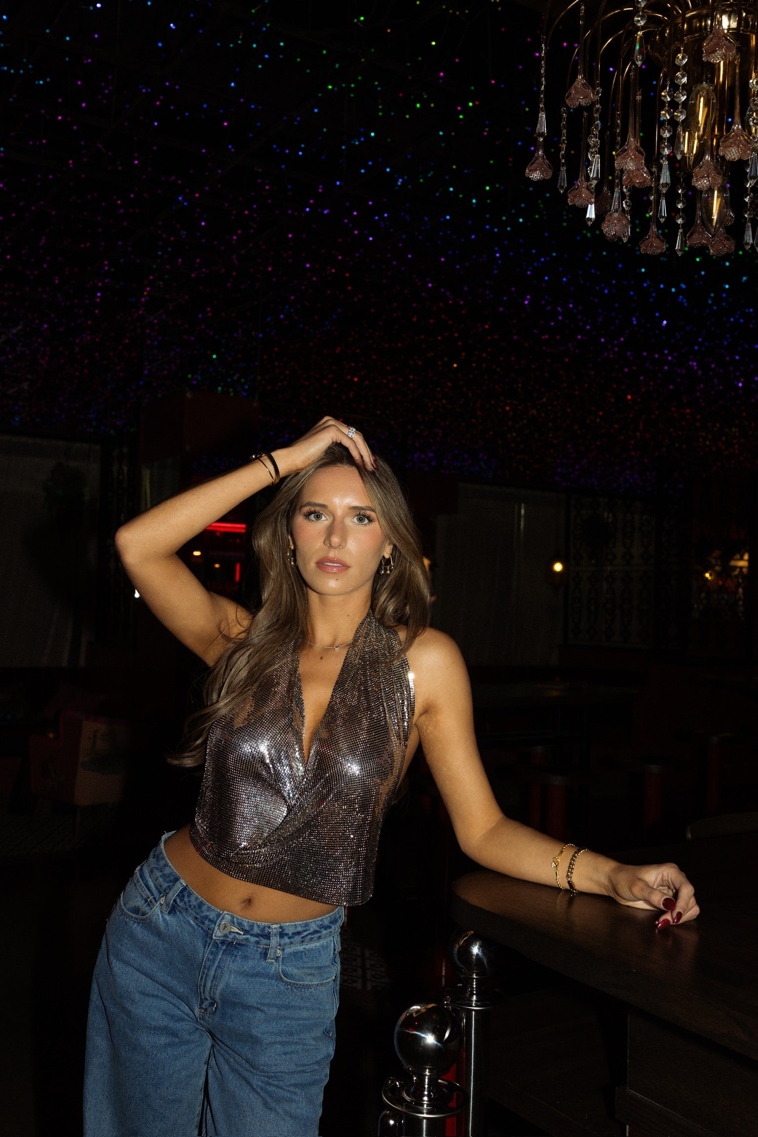 Haydin Metallic Halter Top