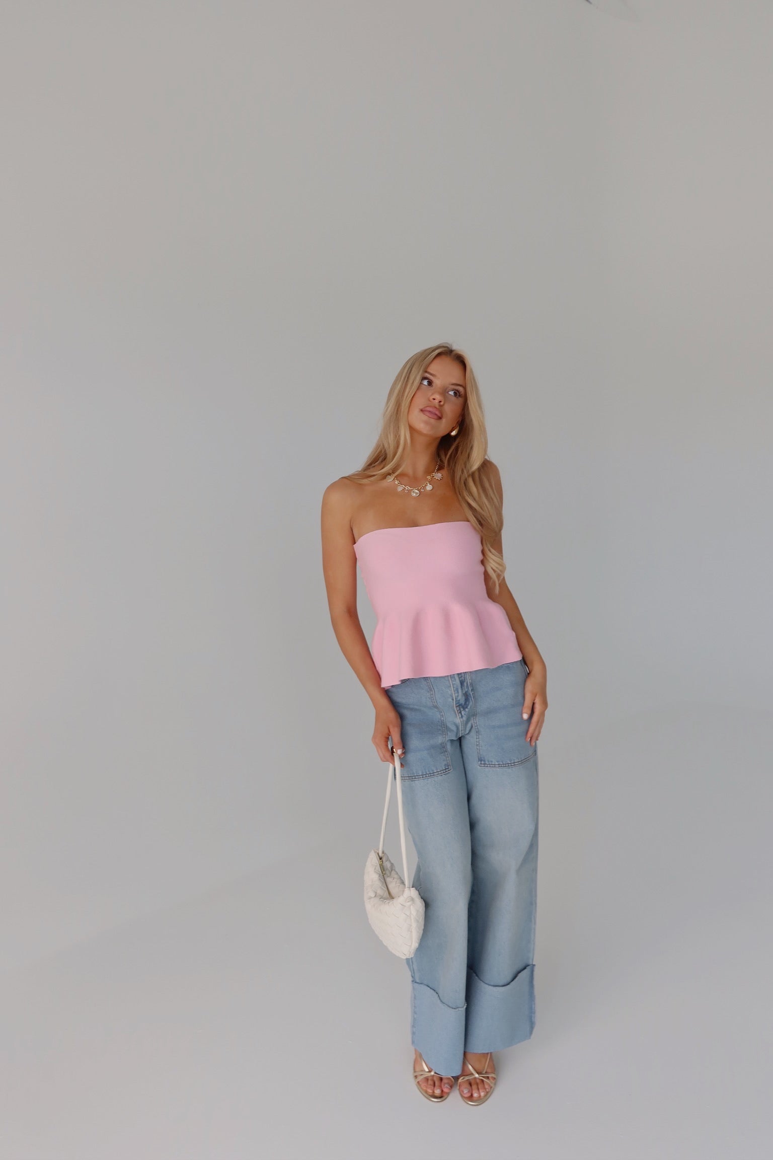 Delilah Pink Peplum Top