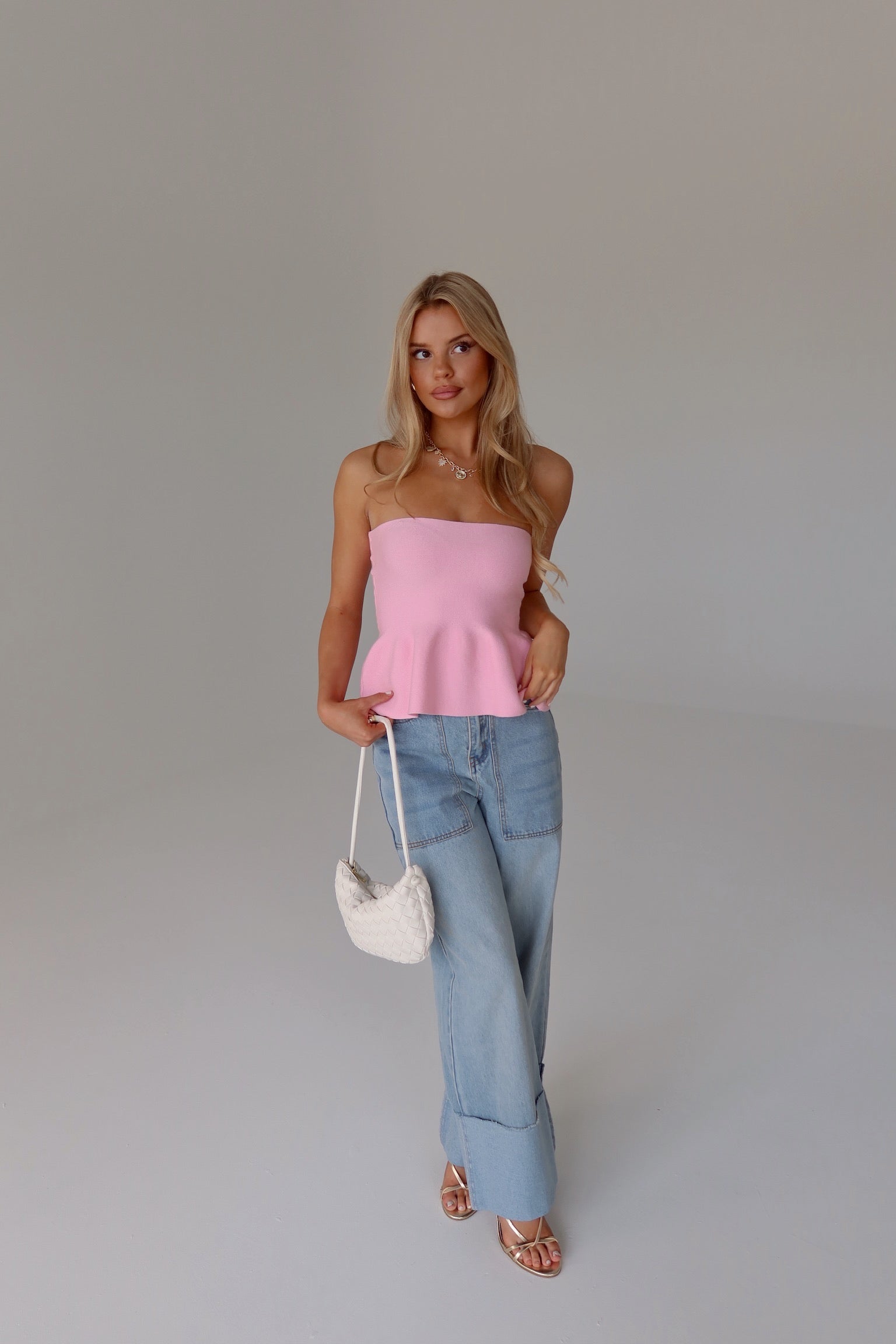 Delilah Pink Peplum Top