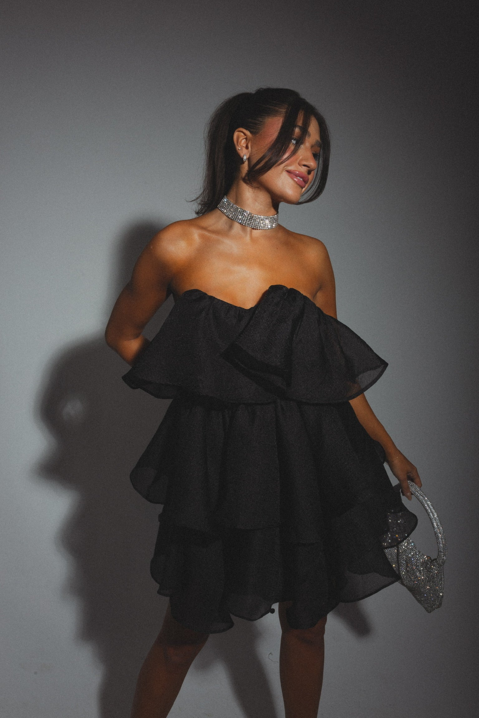 Lily Rose Strapless Tiered Mini Dress