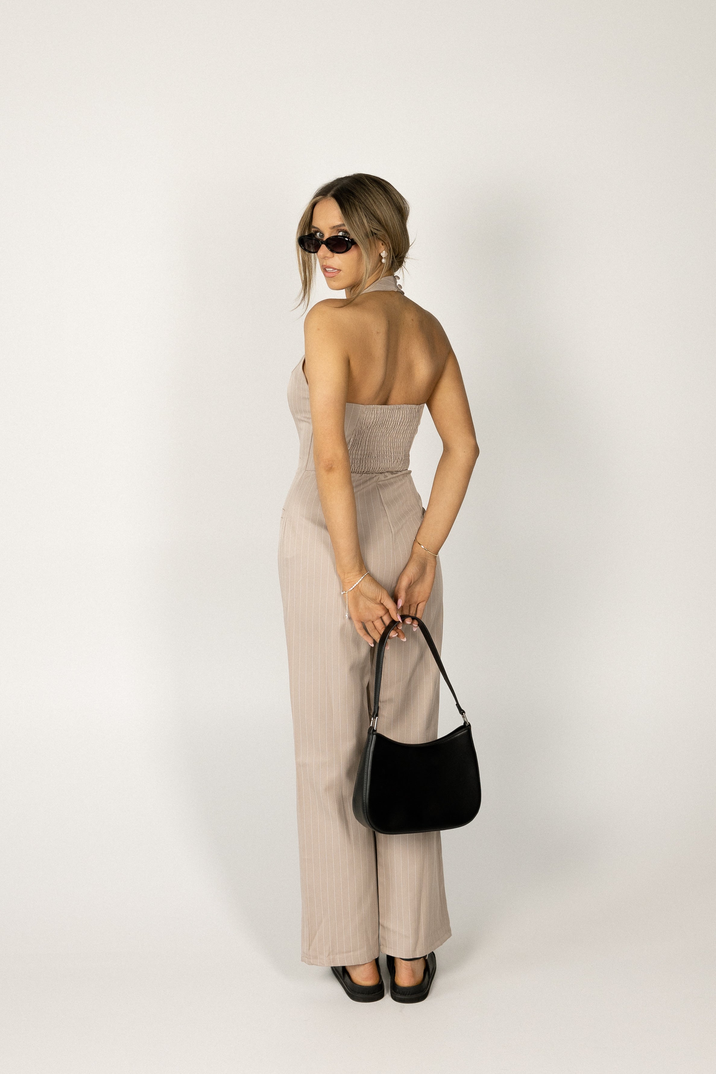 Maribel Stripe Halter Jumpsuit