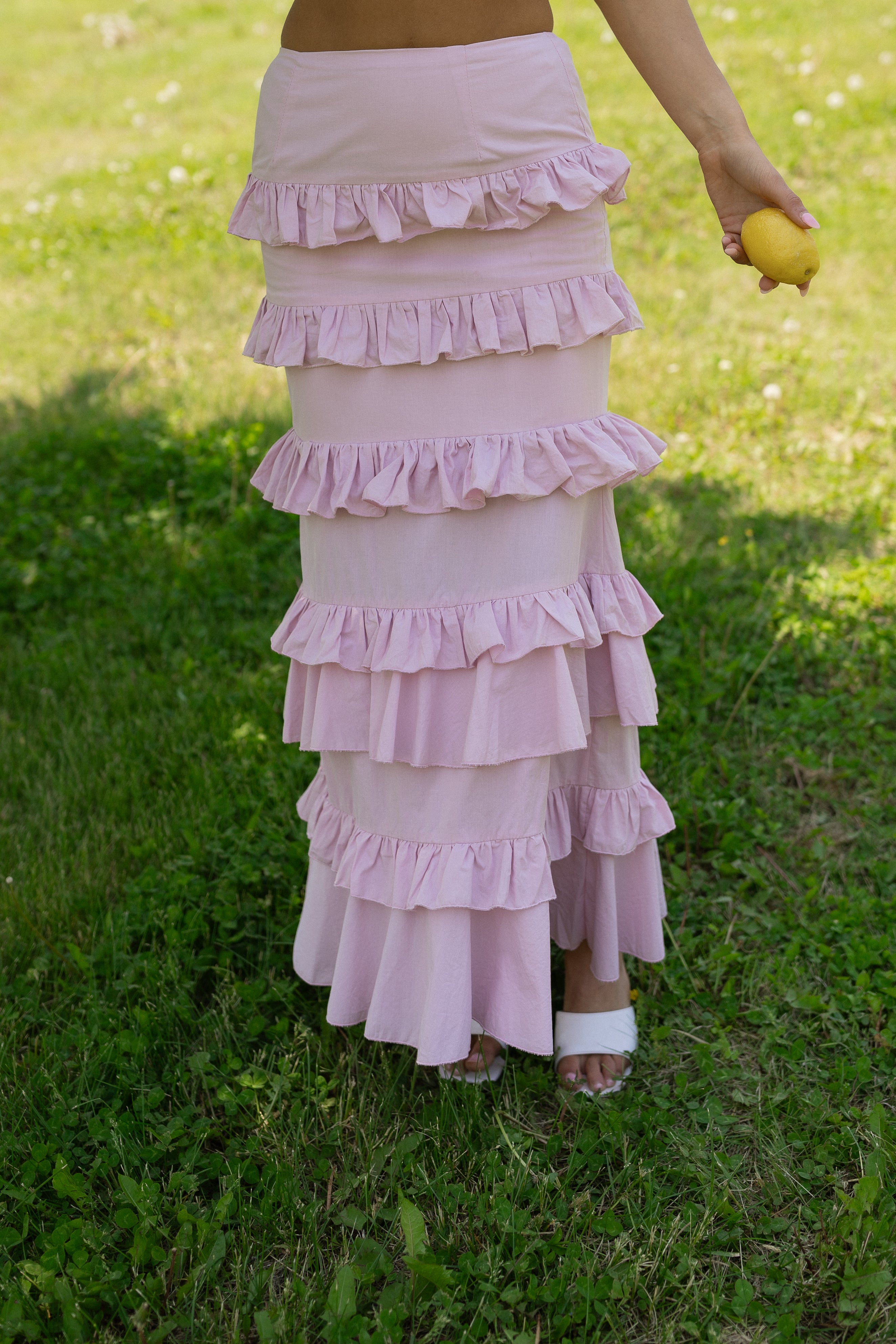 Maeve Crop Top And Ruffle Midi Skirt Set