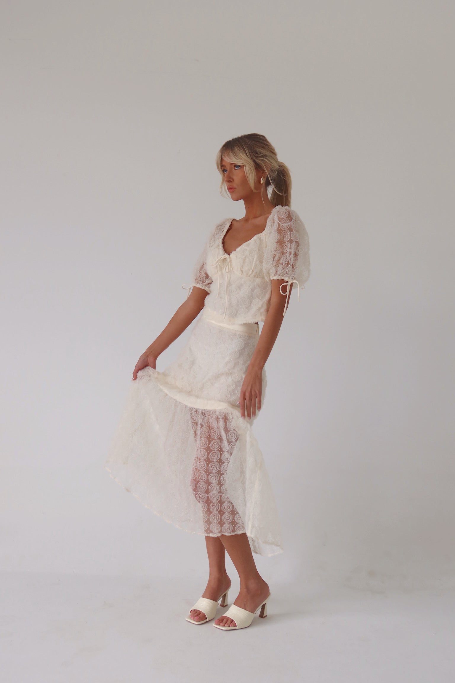 Stella Rose Applique Puff Sleeve Top