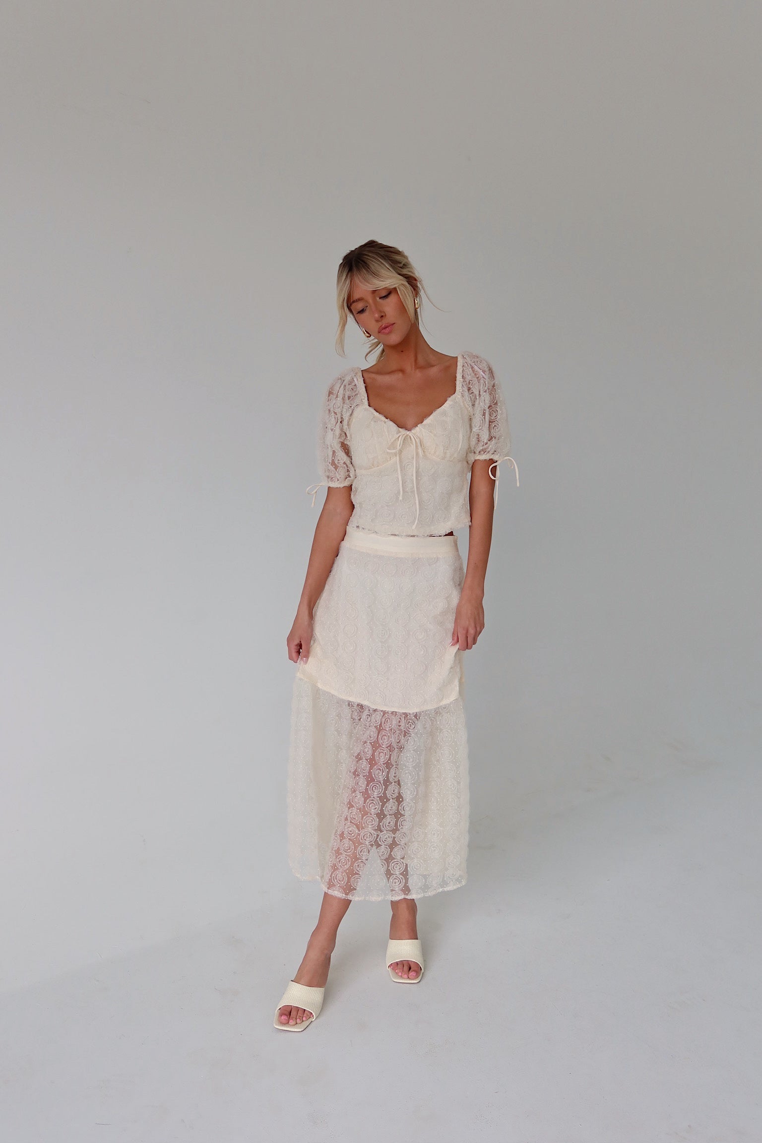 Stella Rose Applique Midi Skirt