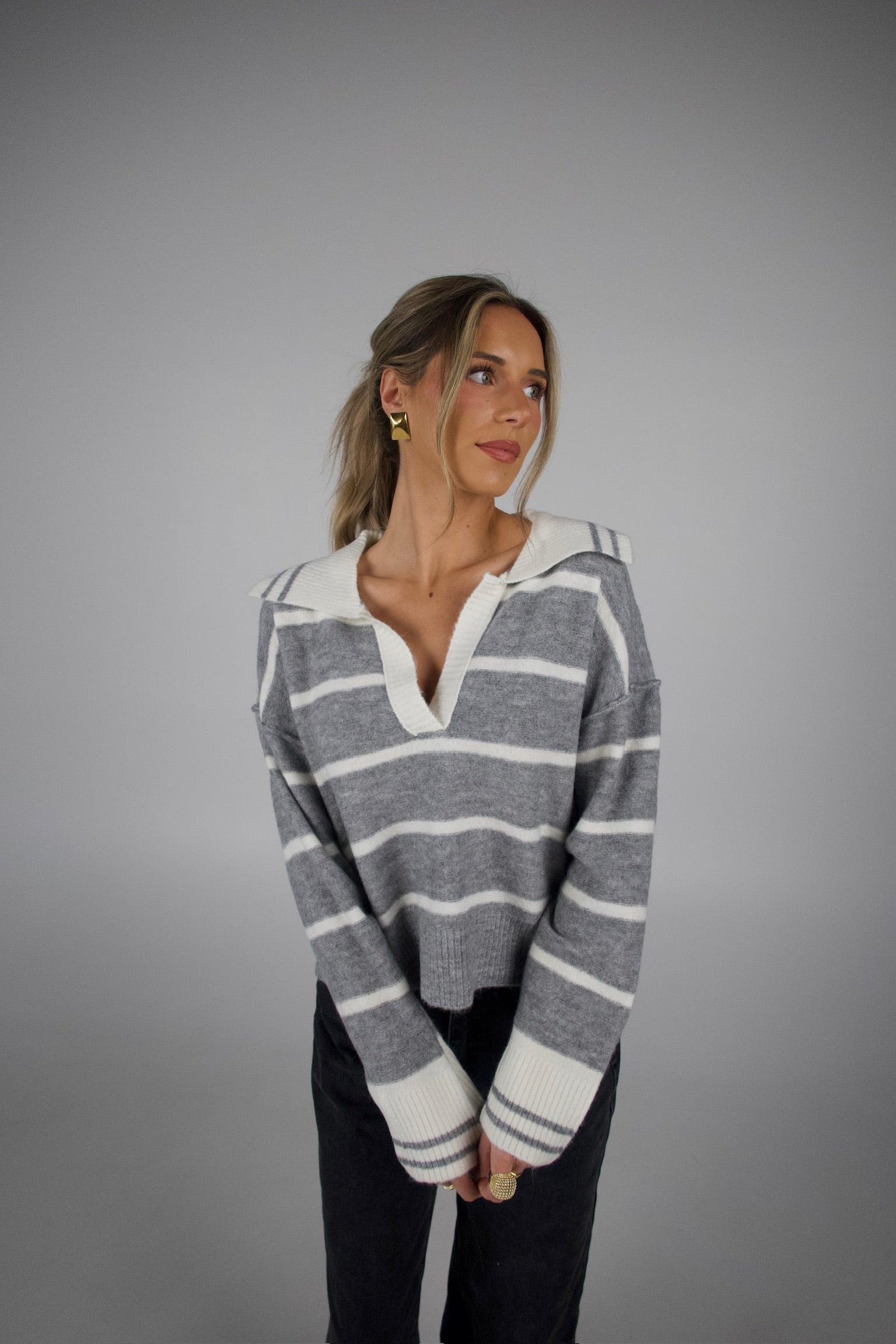 Haven Striped V-Neck Sweater