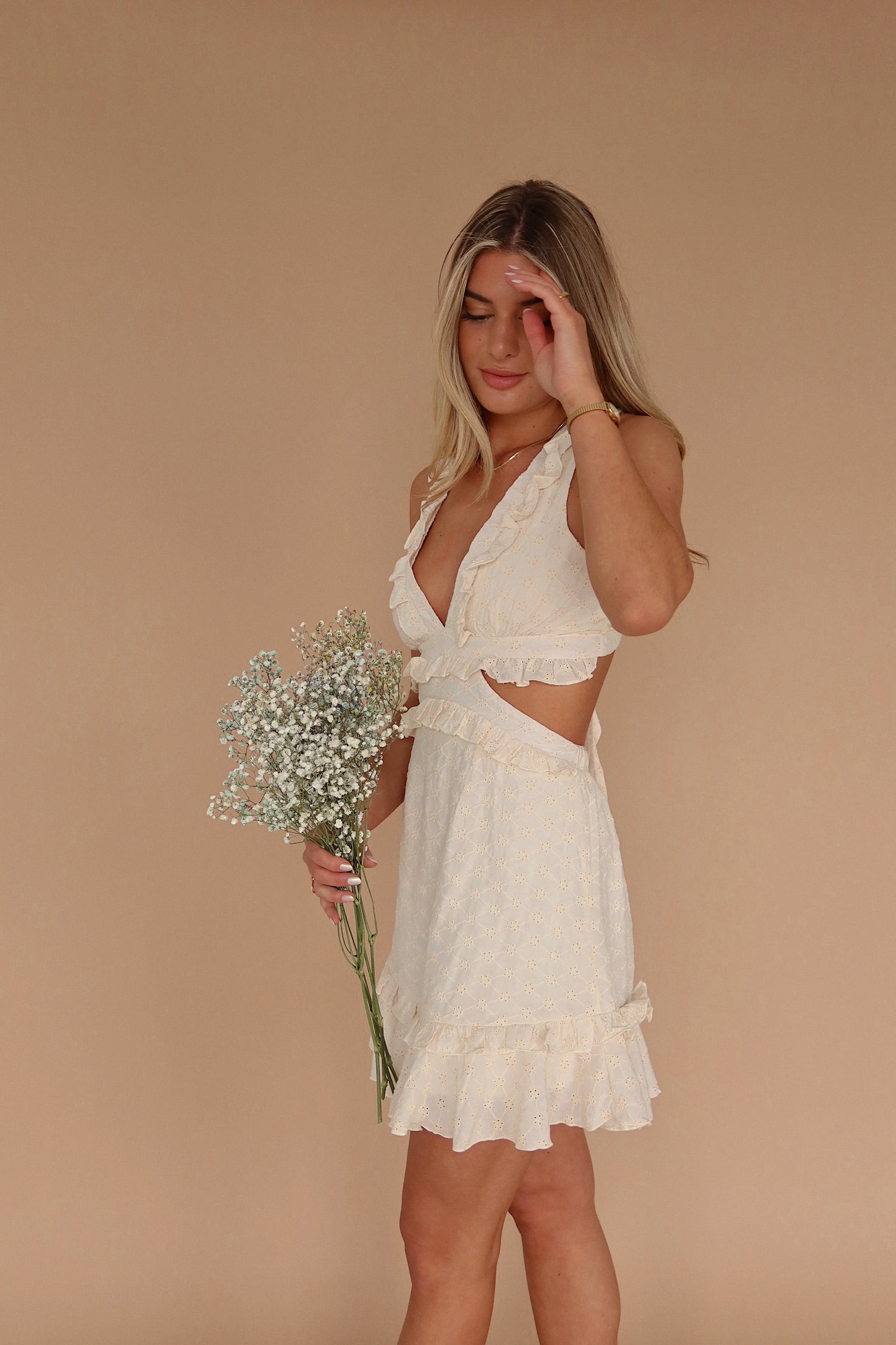 Savannah Eyelet Mini Dress