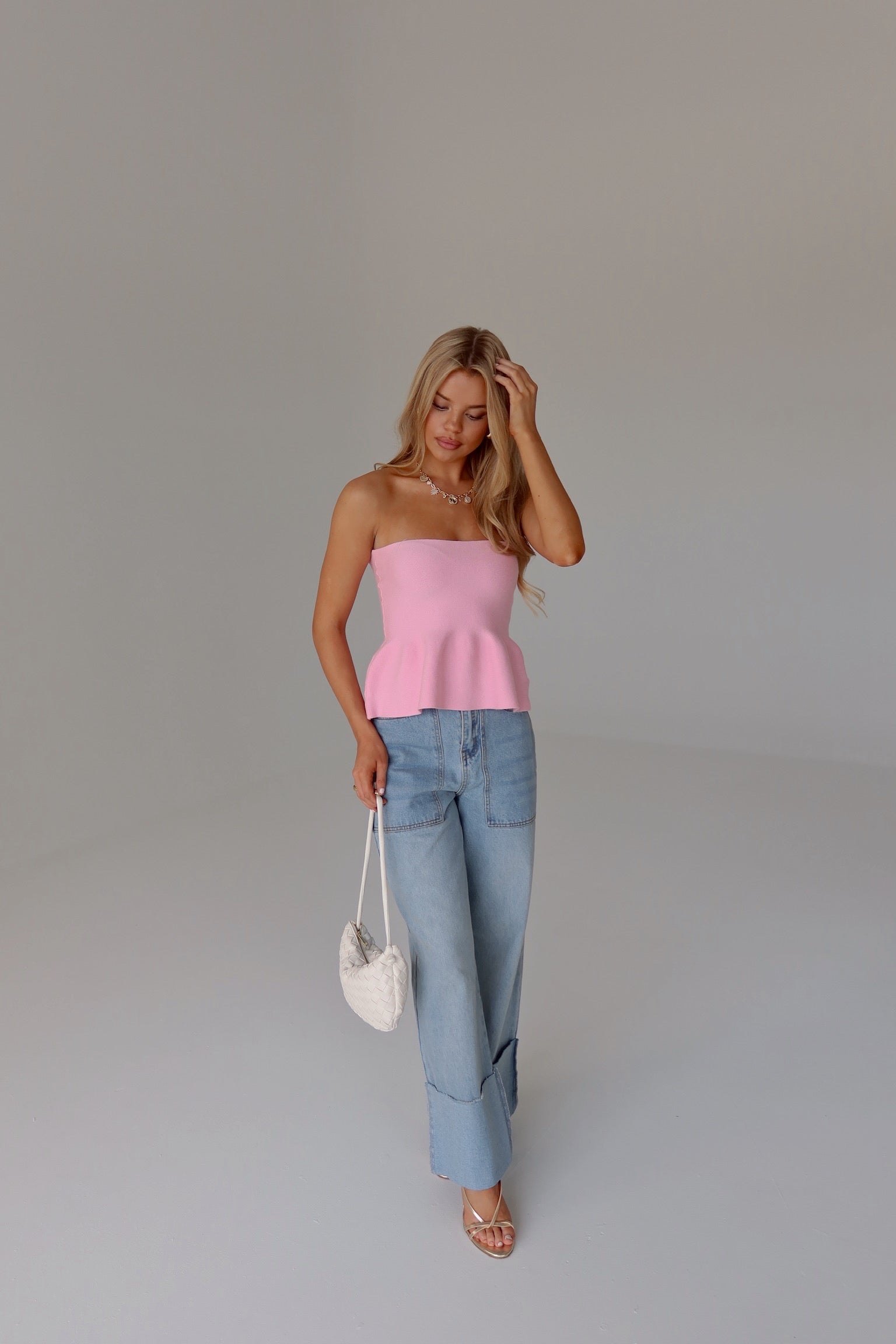 Delilah Pink Peplum Top