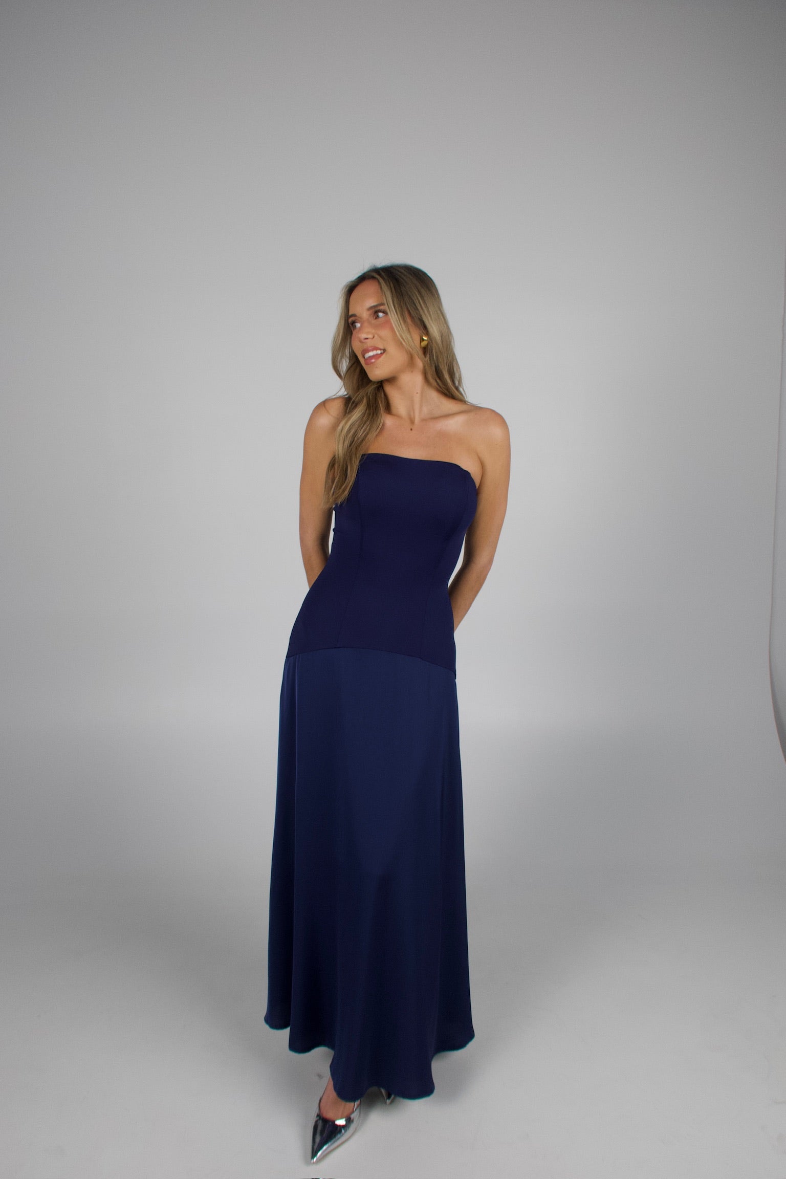Midnight Satin Maxi Dress