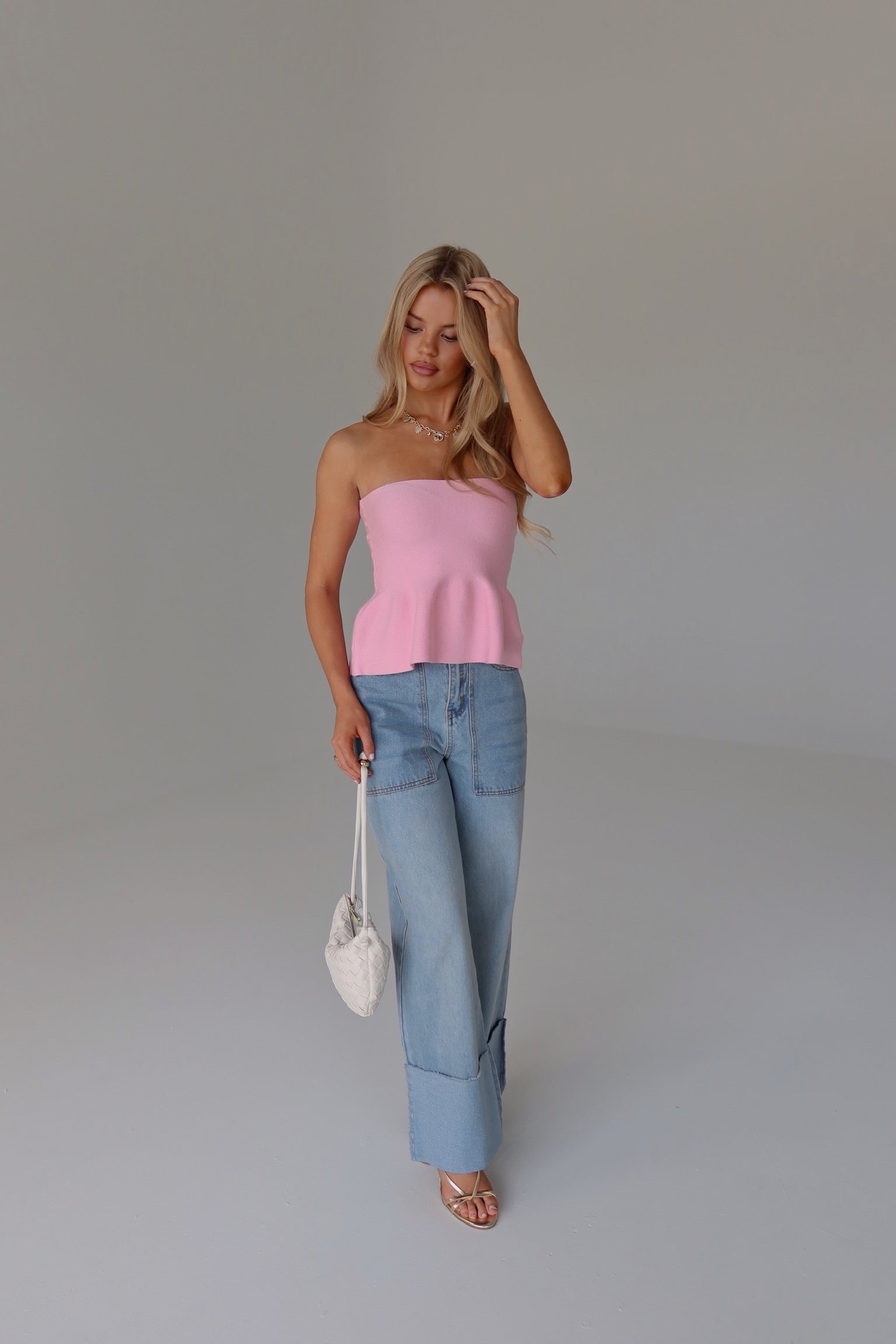 Delilah Pink Peplum Top