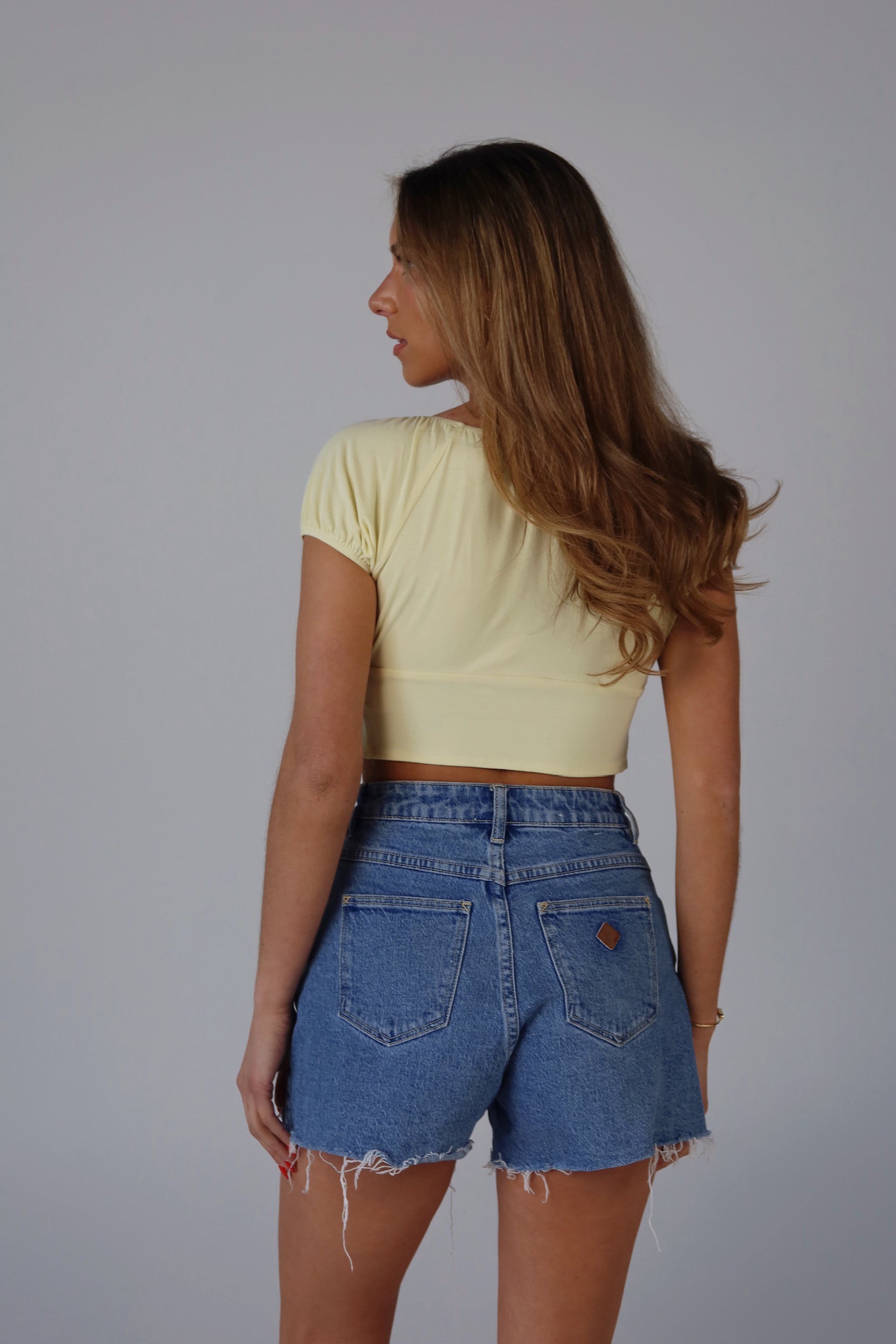 SALE :Lemon Beverly Tie Crop