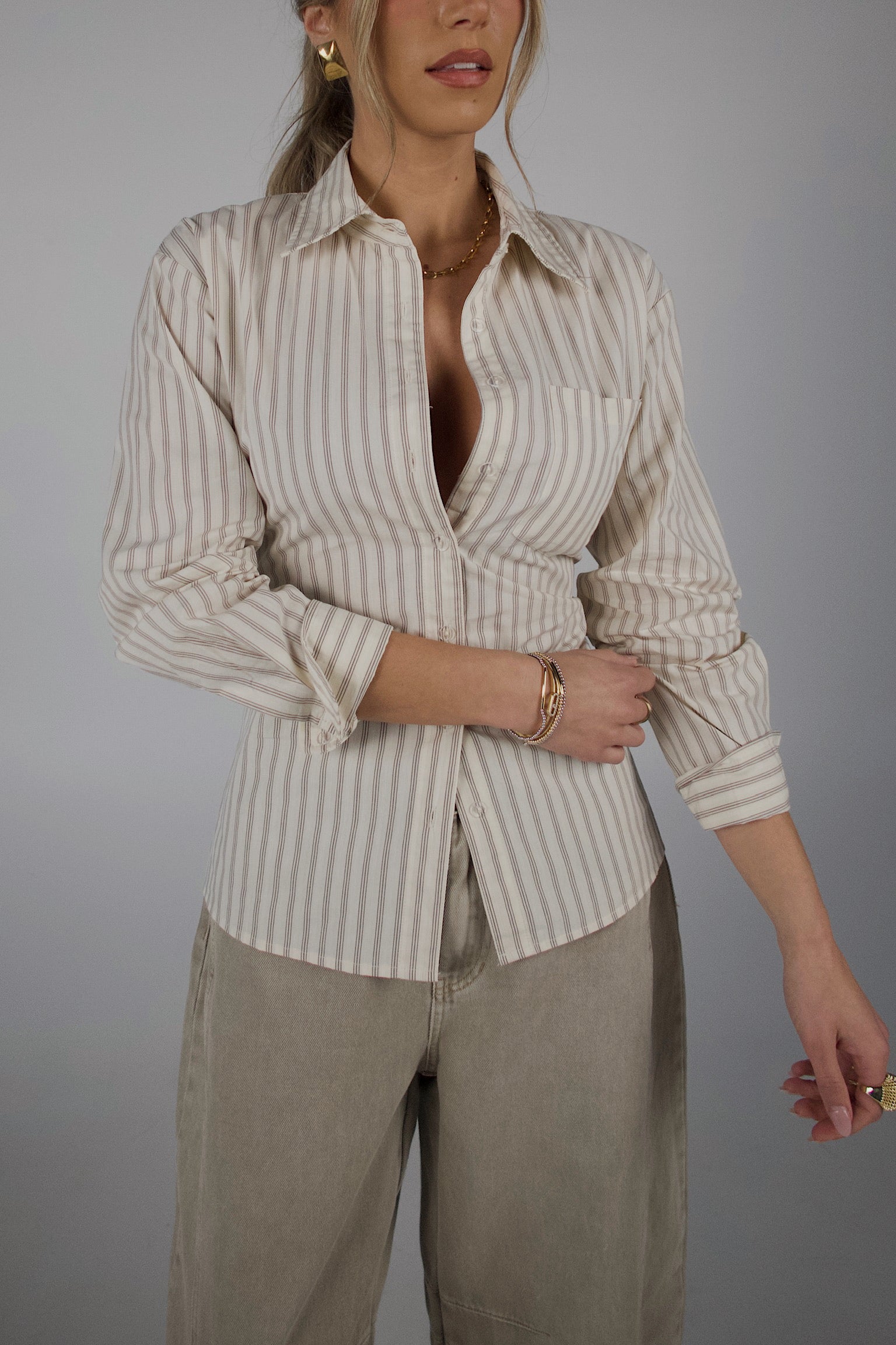 Collins Pinstripe Button-Up Shirt